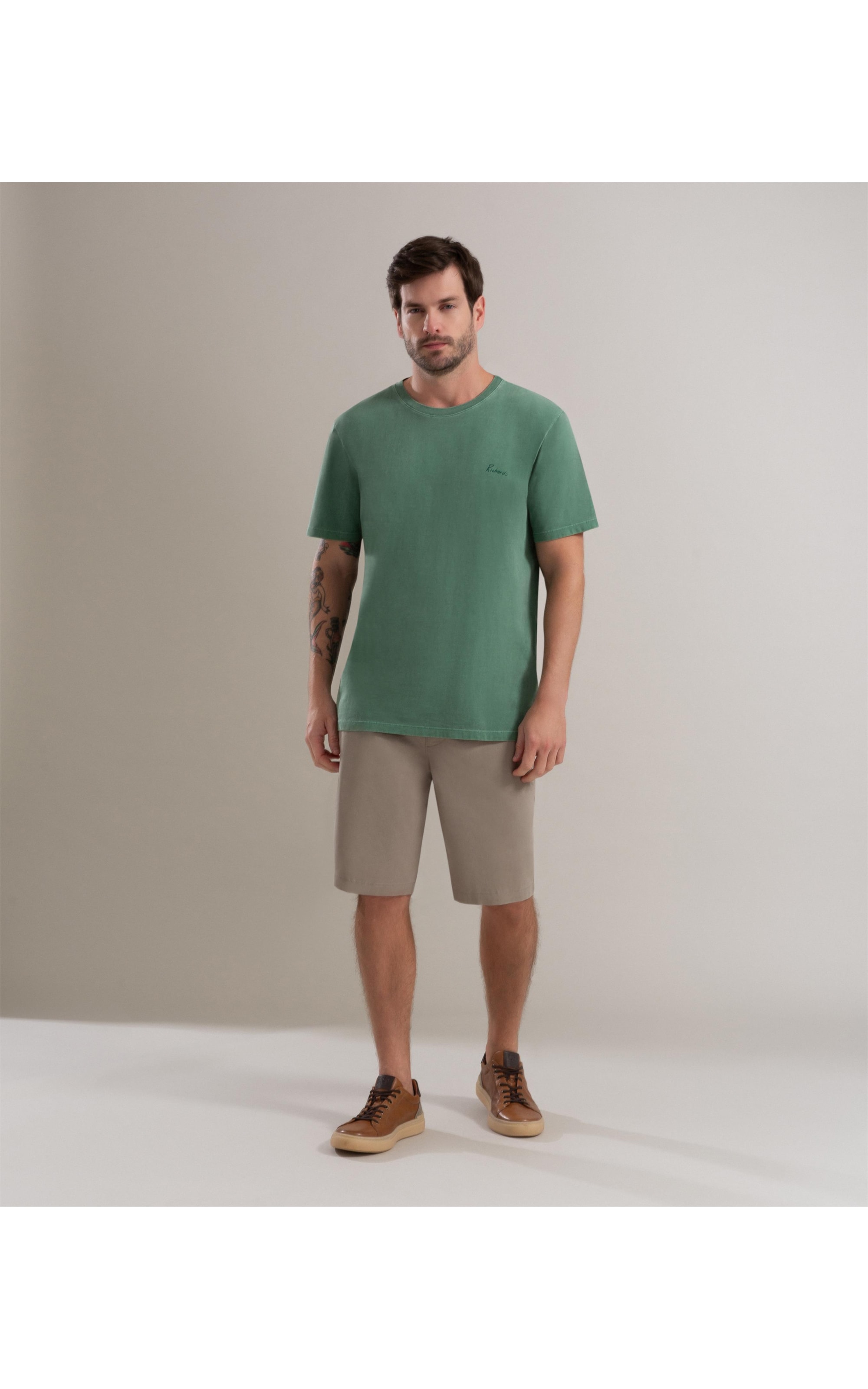 Bermuda Chino Reta New Verde Escuro