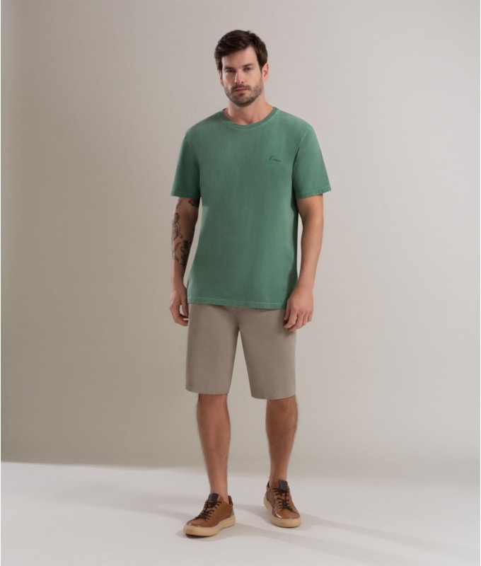 Bermuda Chino Reta New Verde Escuro
