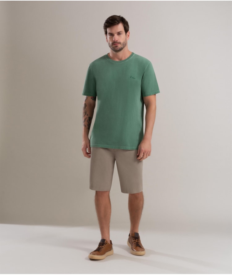 Bermuda Chino Reta New Verde Escuro