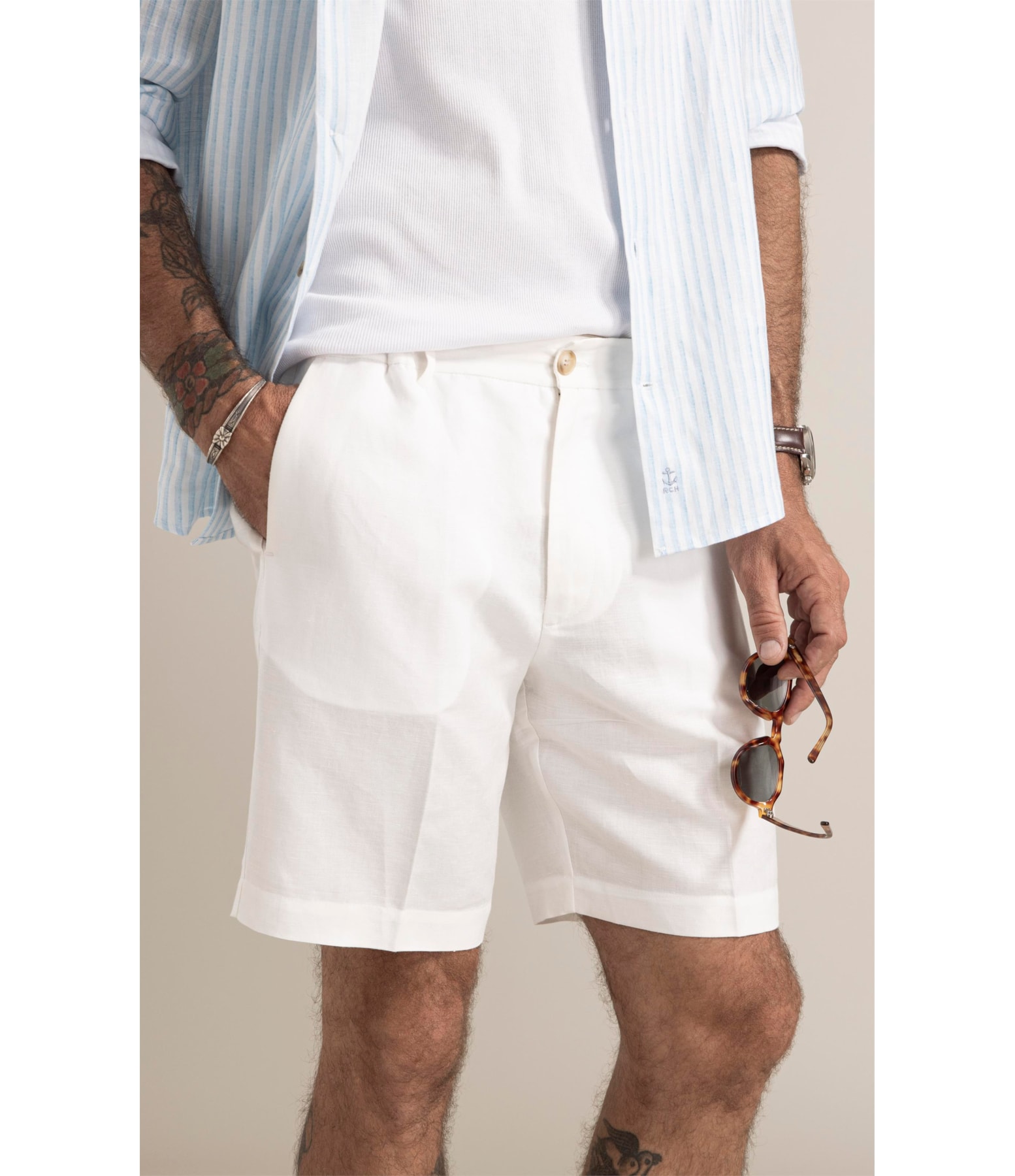 Bermuda Classic Linho Branco