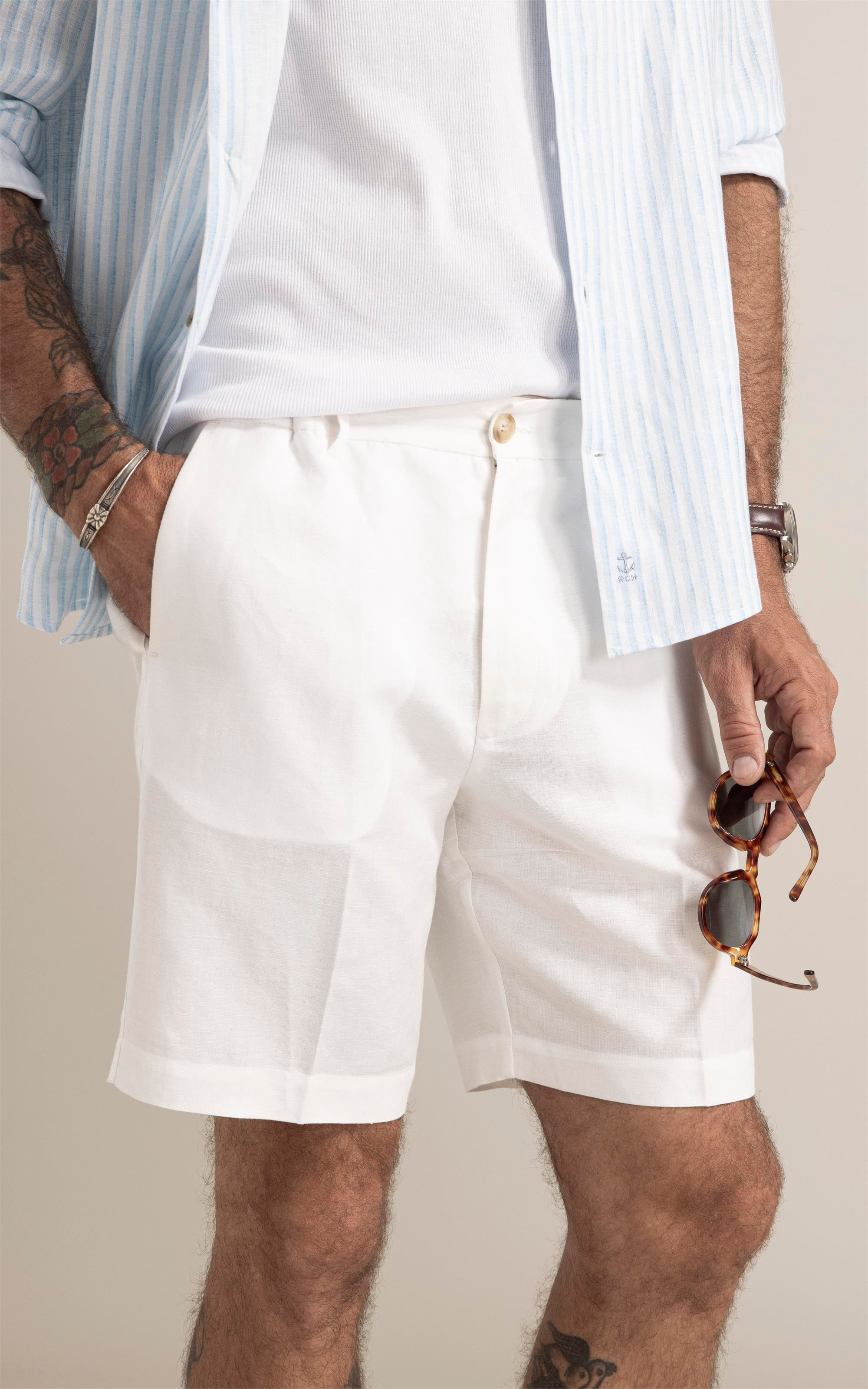 Bermuda Classic Linho Branco