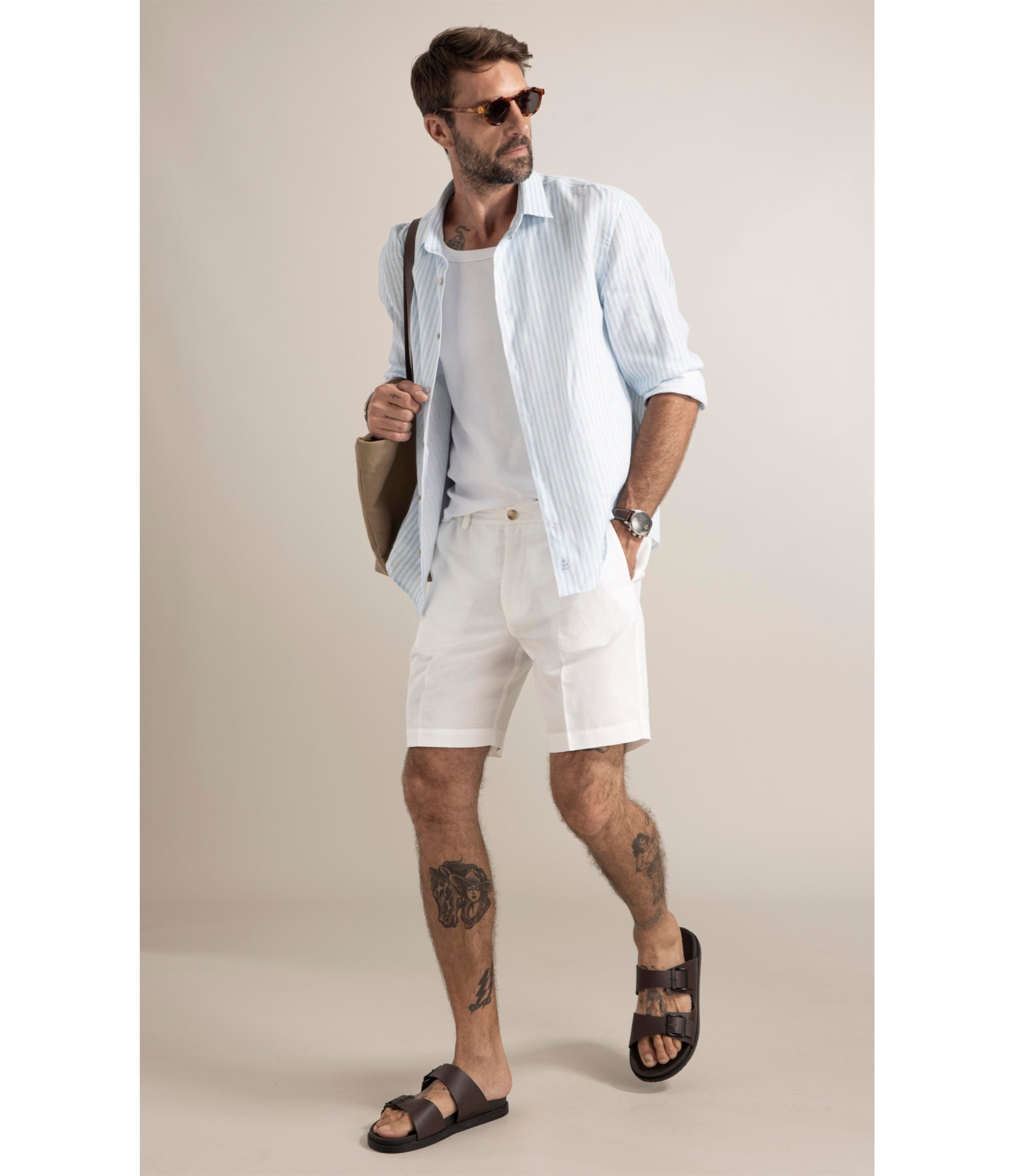 Bermuda Classic Linho Branco