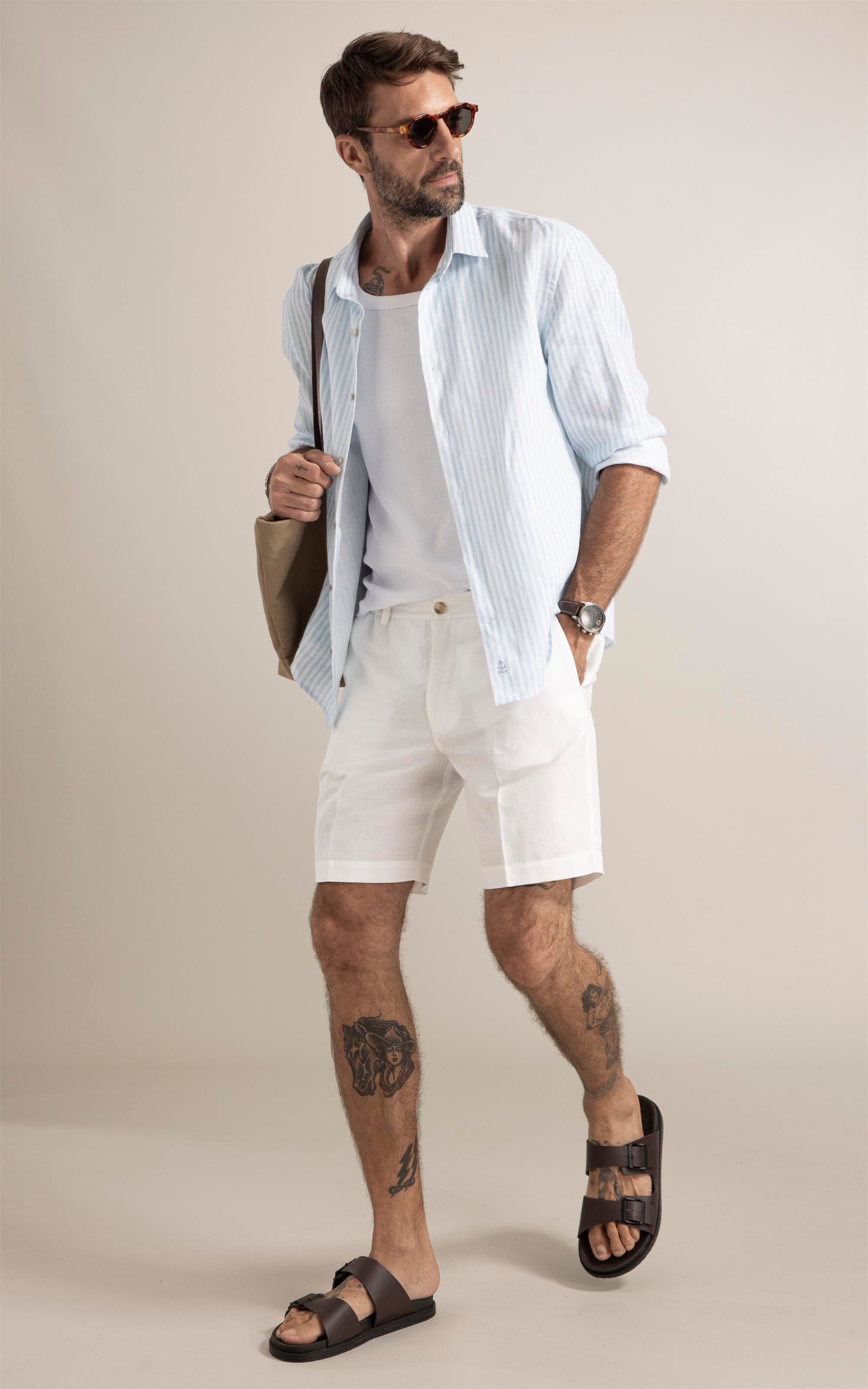 Bermuda Classic Linho Branco
