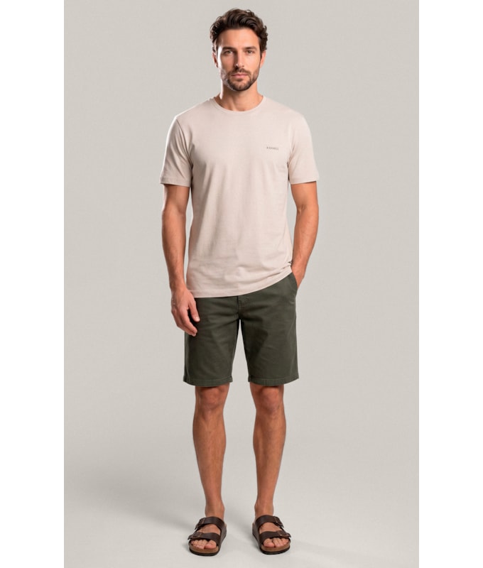 Bermuda Color Twill Power Relax Com Floresta