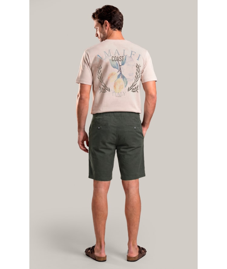 Bermuda Color Twill Power Relax Com Floresta