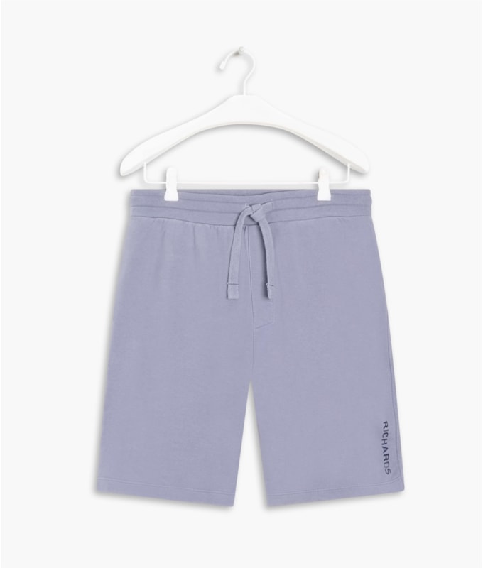 Bermuda de Moletom Contrastante Azul Seco