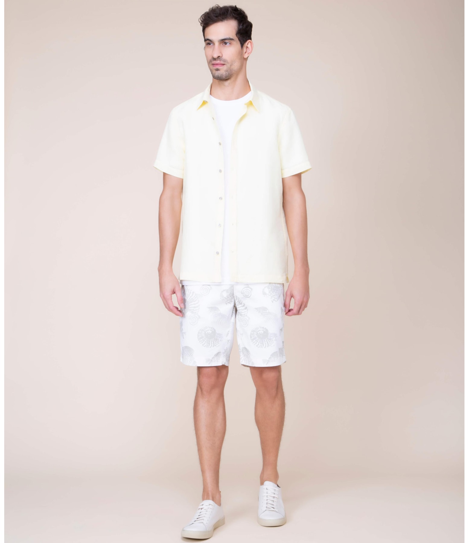 Bermuda Estampa Conchas Off White