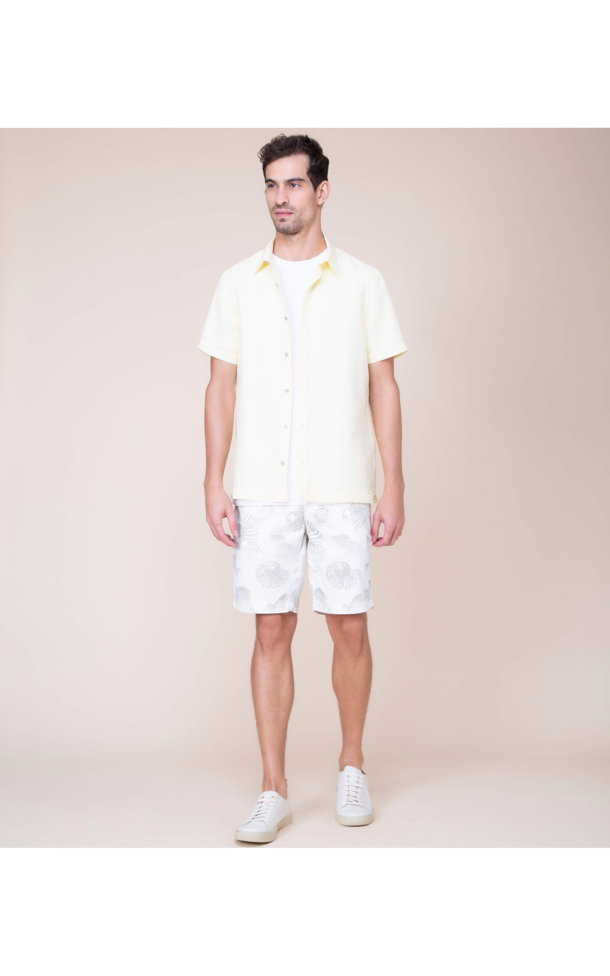 Bermuda Estampa Conchas Off White
