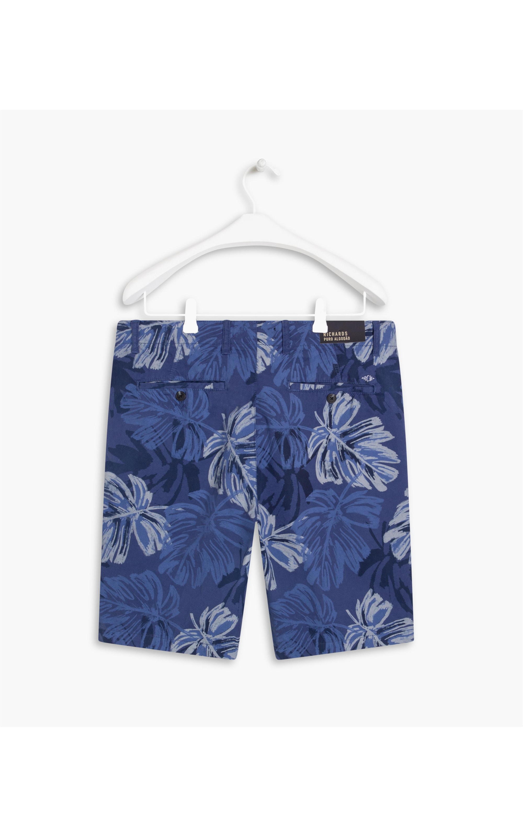 Bermuda Estampa Folhas Brush Hortencia