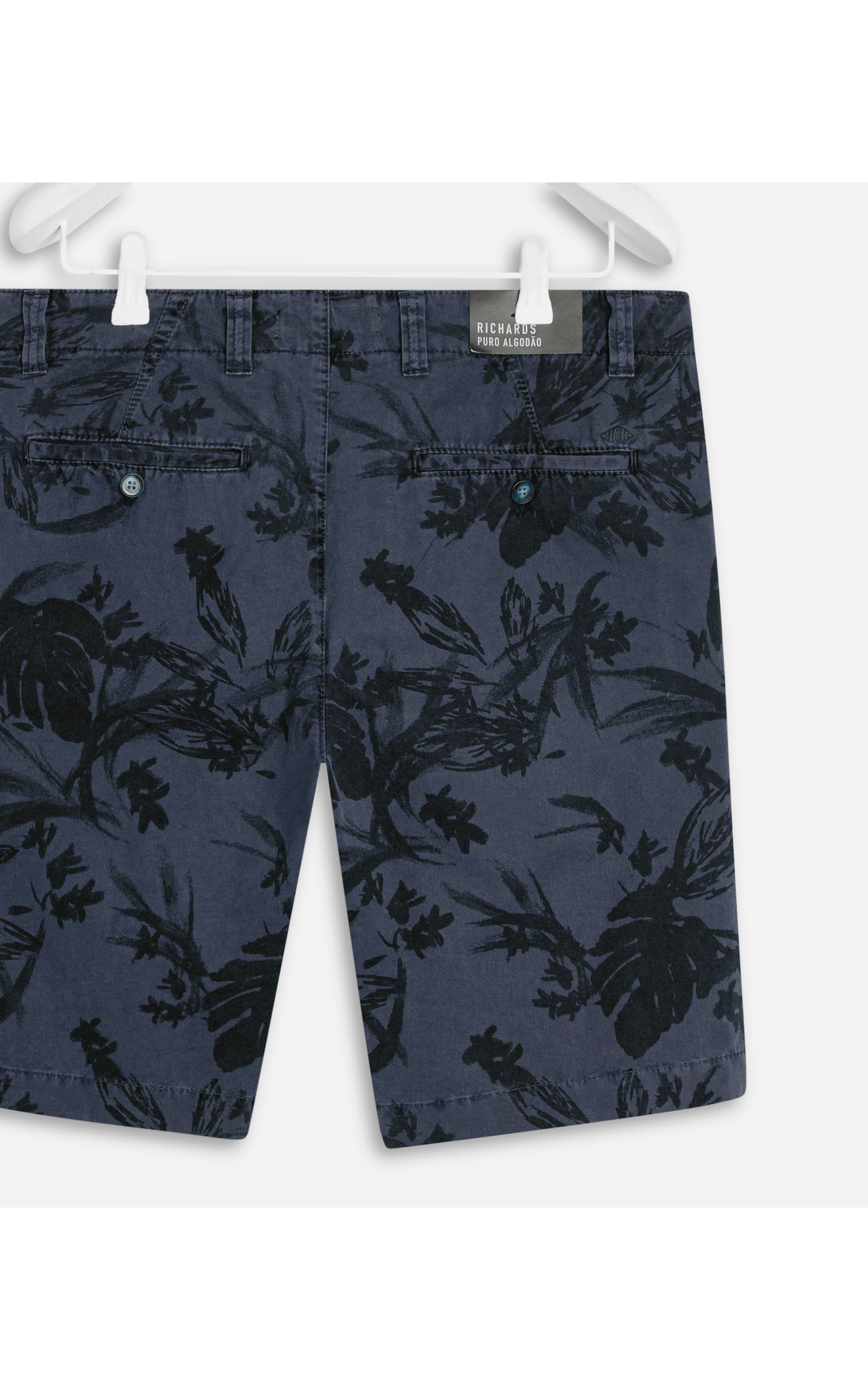 Bermuda Estampa Garden Lines Dark Navy
