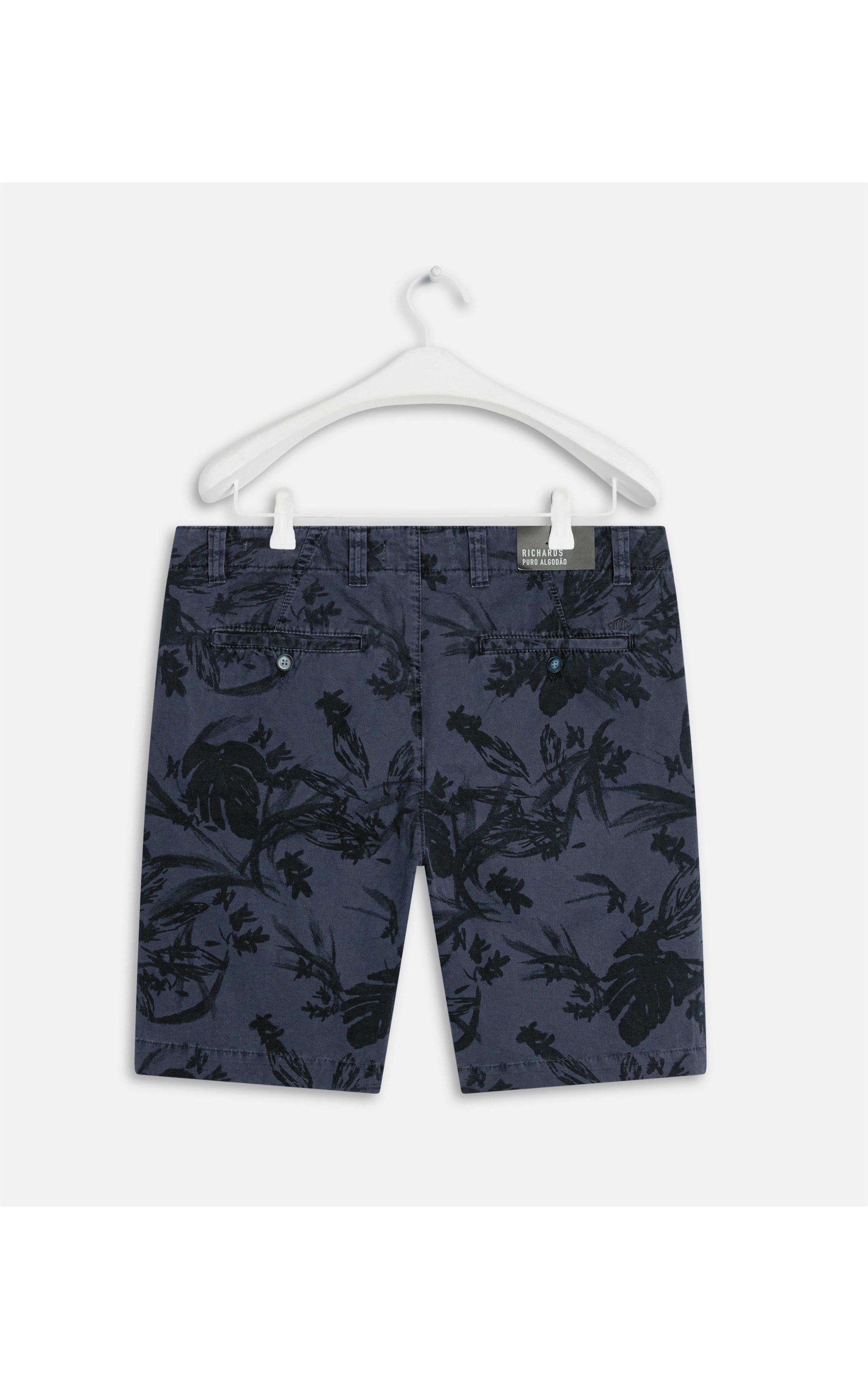 Bermuda Estampa Garden Lines Dark Navy