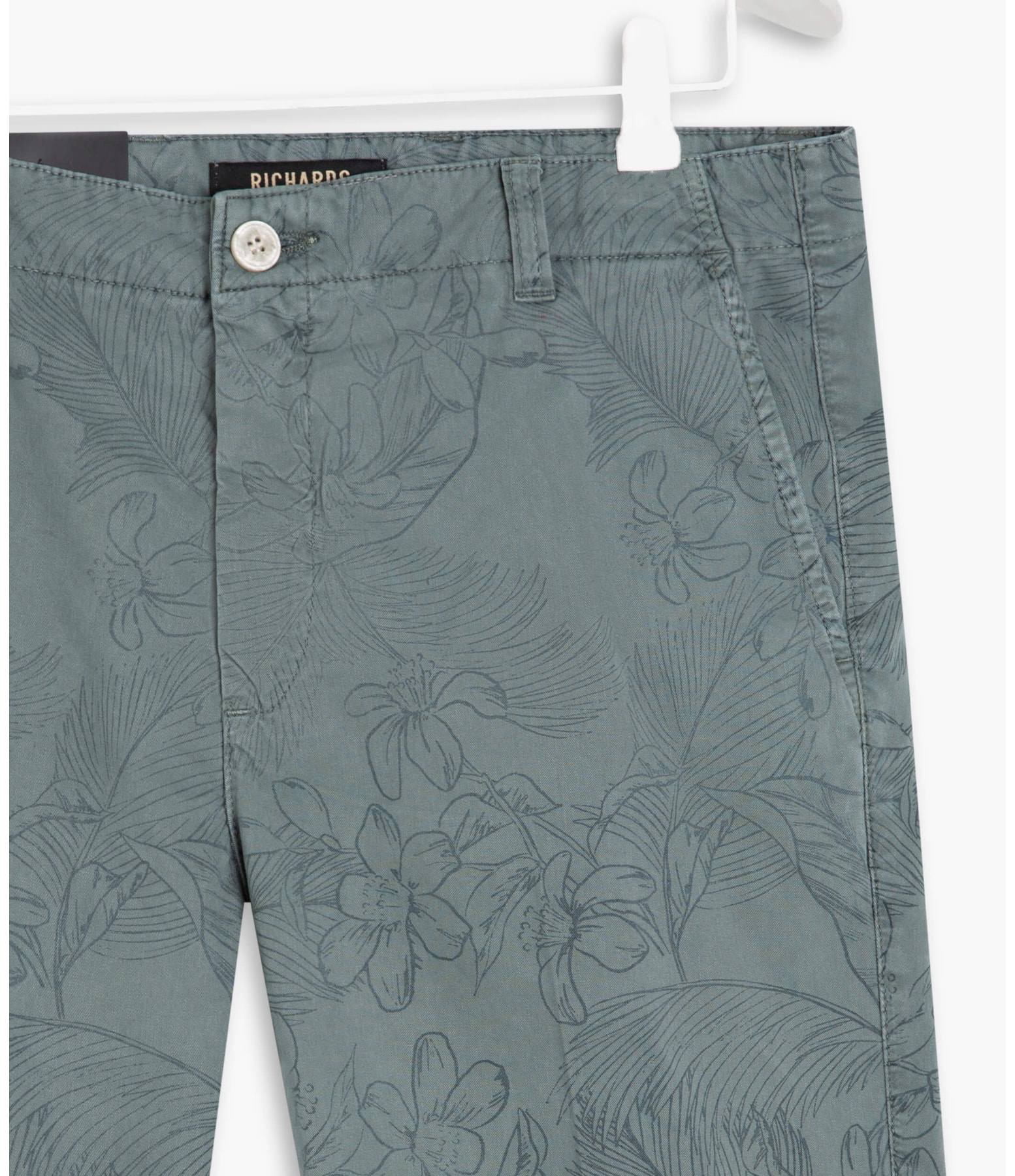 Bermuda Estampa Tropical Lines Silver Gray