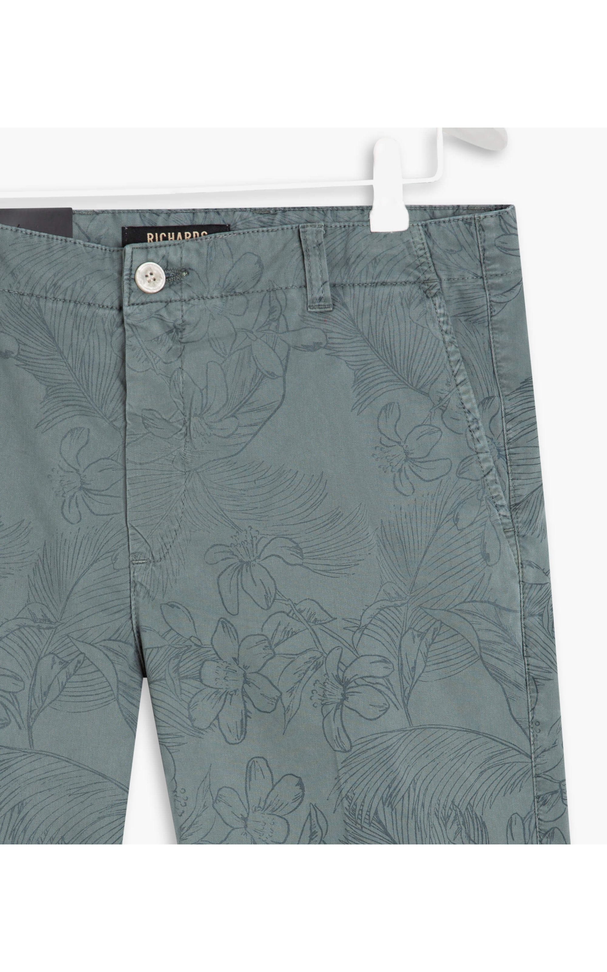 Bermuda Estampa Tropical Lines Silver Gray