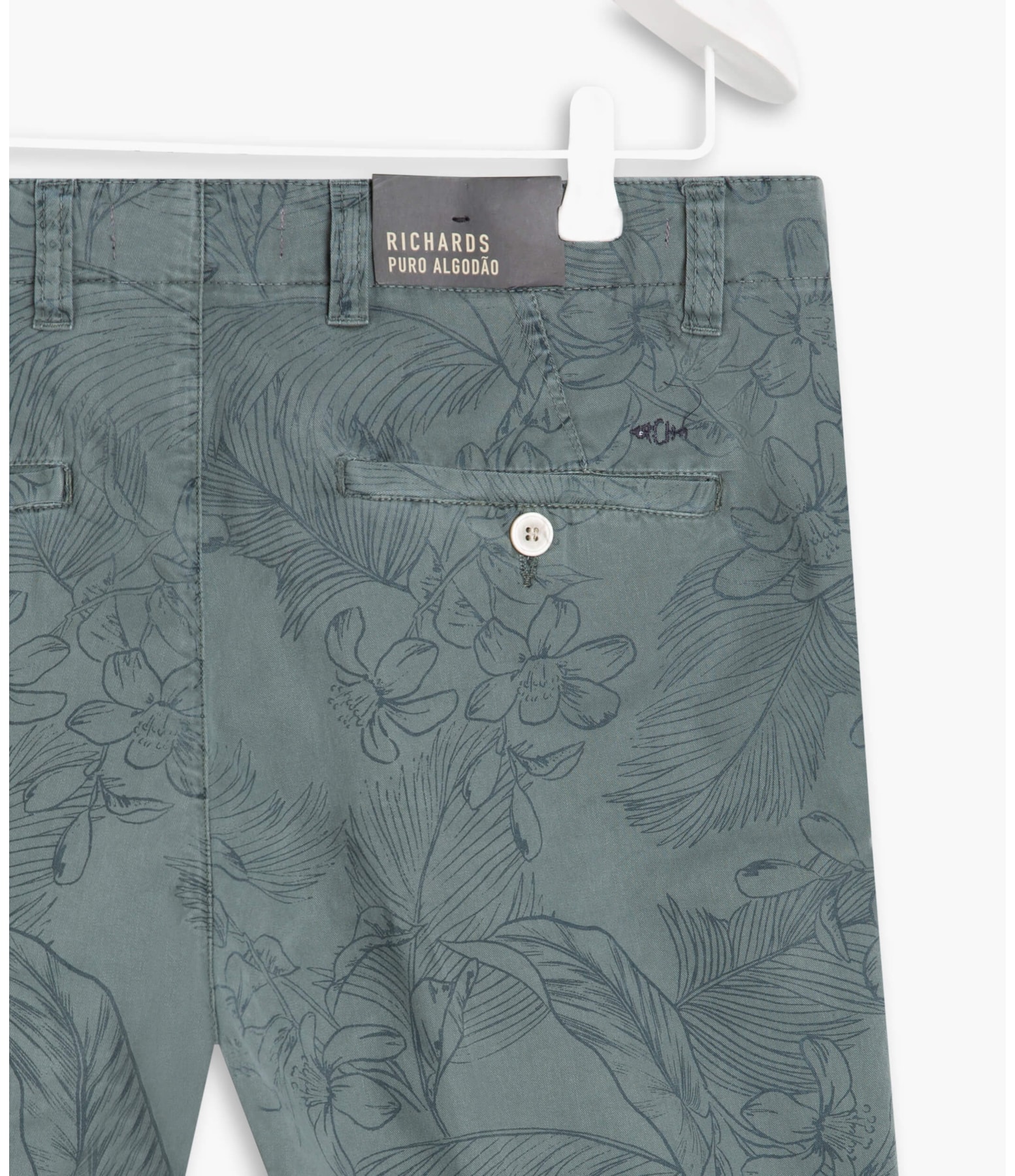 Bermuda Estampa Tropical Lines Silver Gray