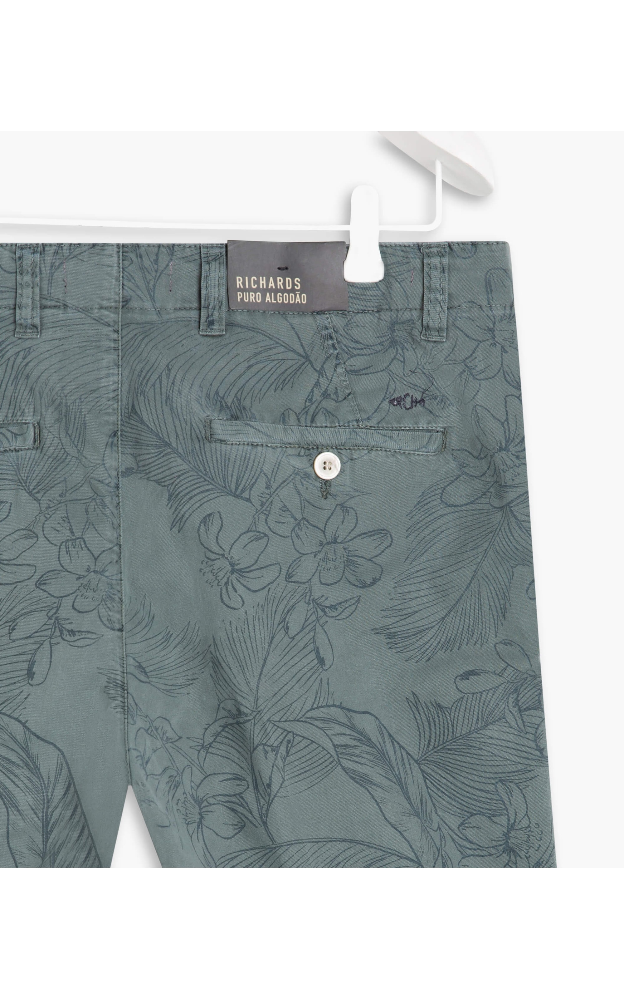 Bermuda Estampa Tropical Lines Silver Gray