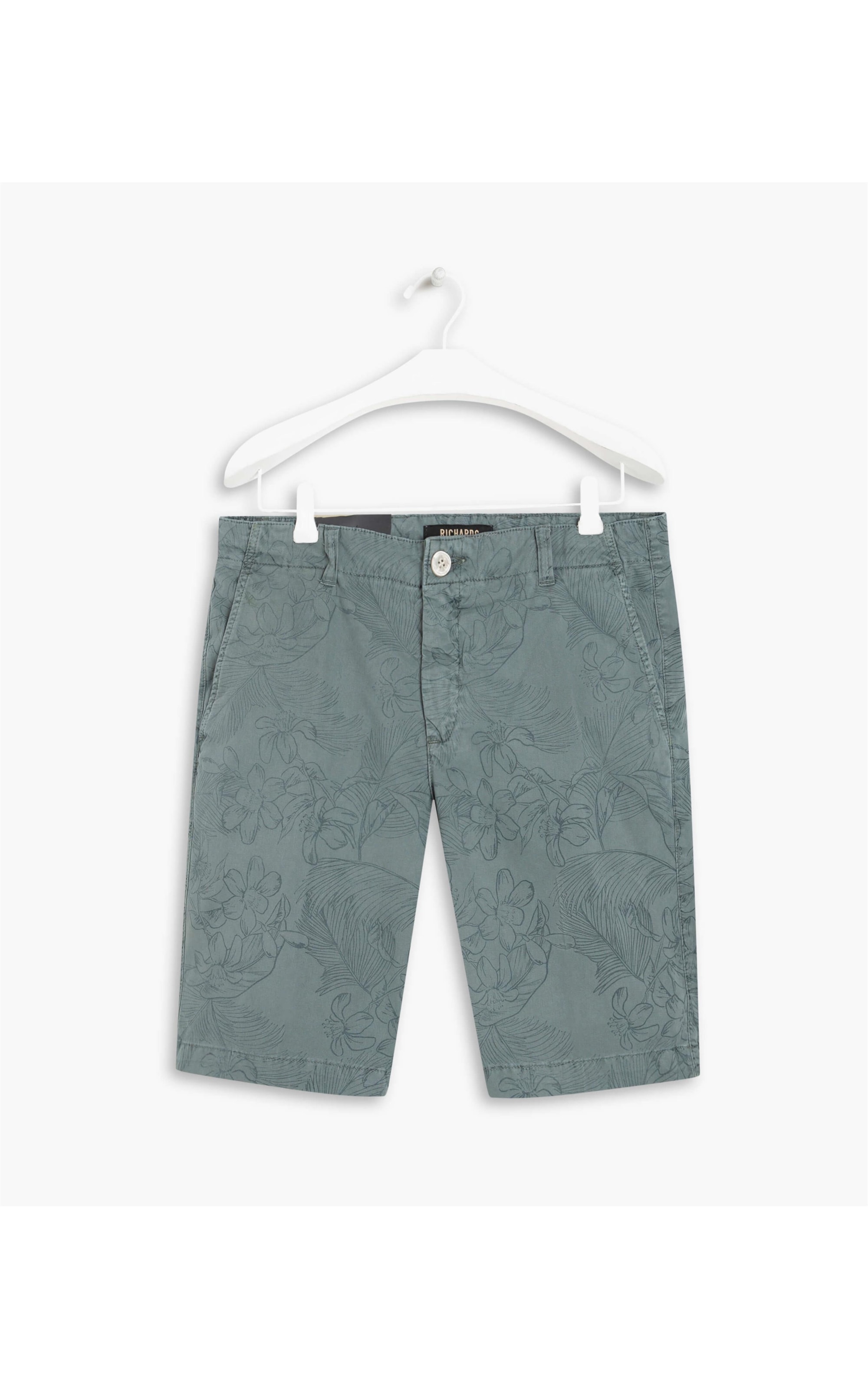 Bermuda Estampa Tropical Lines Silver Gray