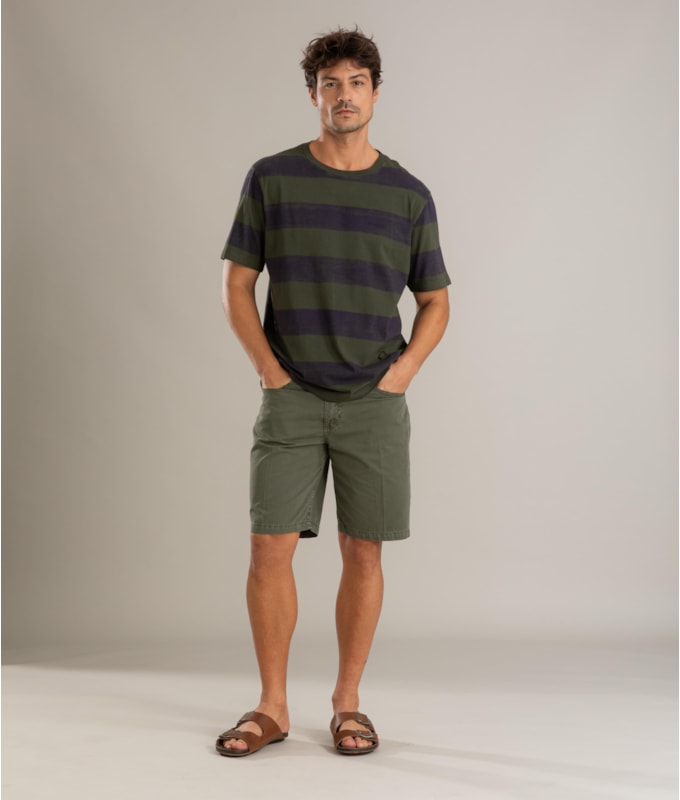 Bermuda Five Pockets Color Twill Verde Escuro