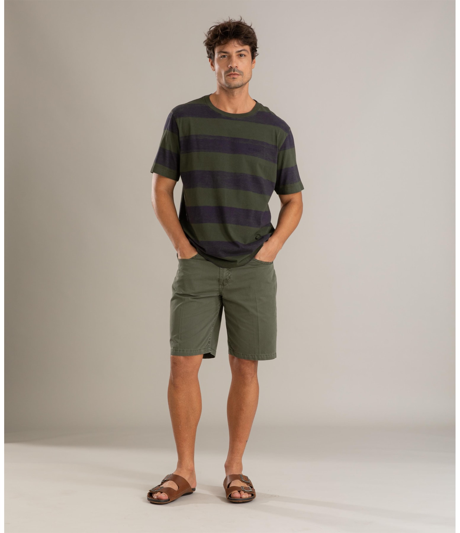 Bermuda Five Pockets Color Twill Verde Escuro