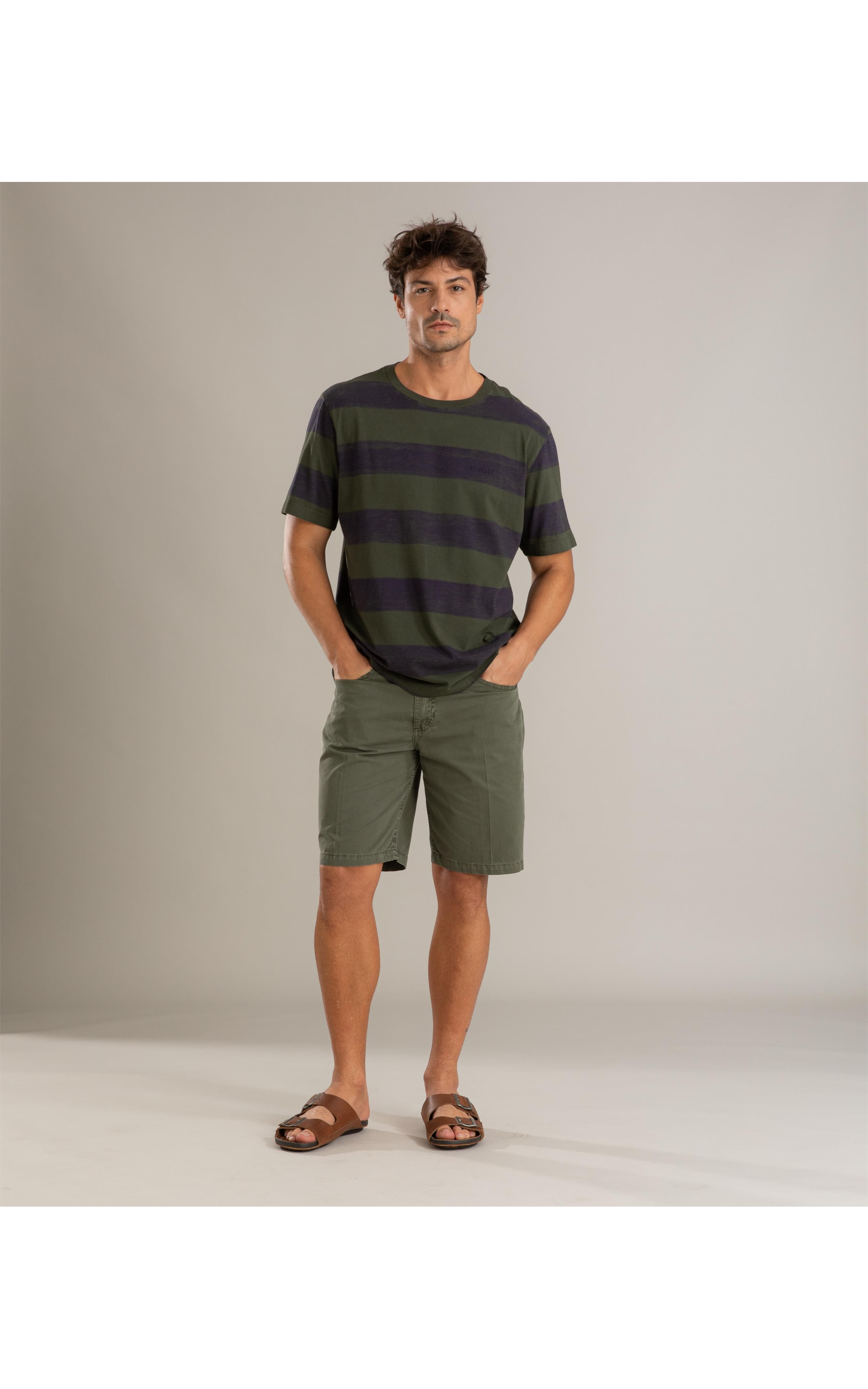 Bermuda Five Pockets Color Twill Verde Escuro