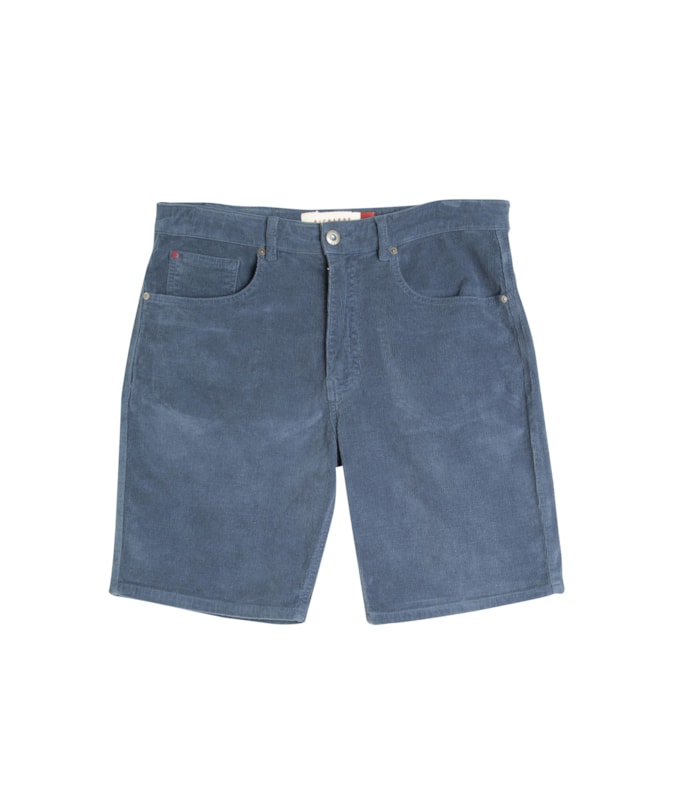 Bermuda Five Pockets Veludo Azul Carbono