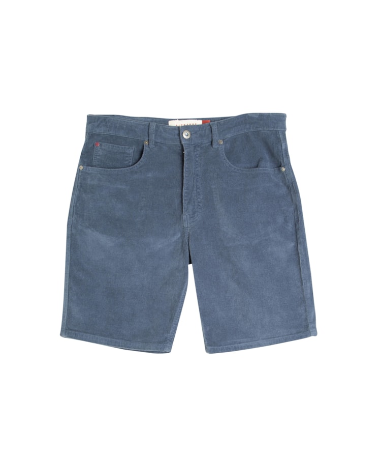Bermuda Five Pockets Veludo Azul Carbono