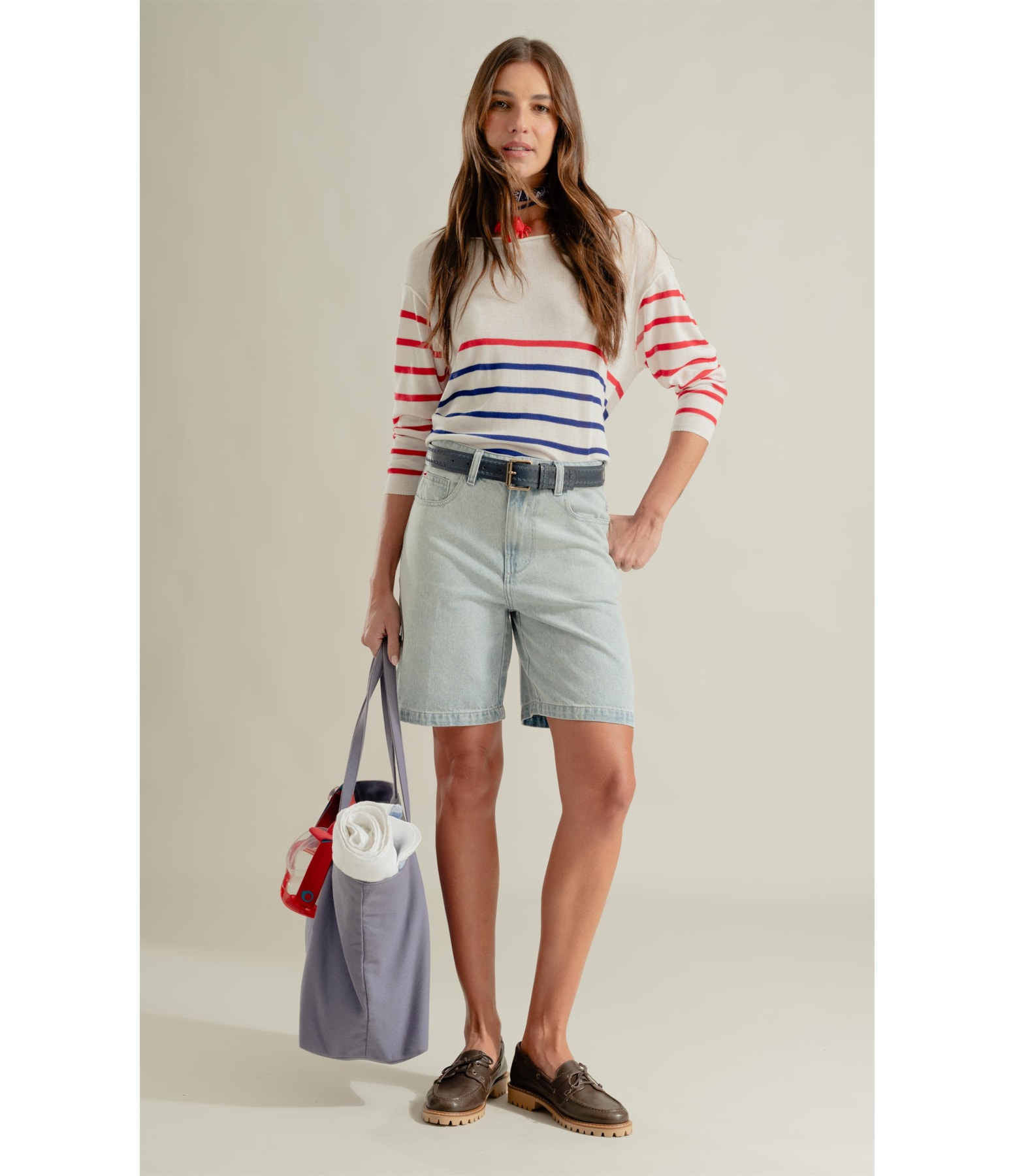Bermuda Jeans Skate Vintage Denim Lav. Claro Total
