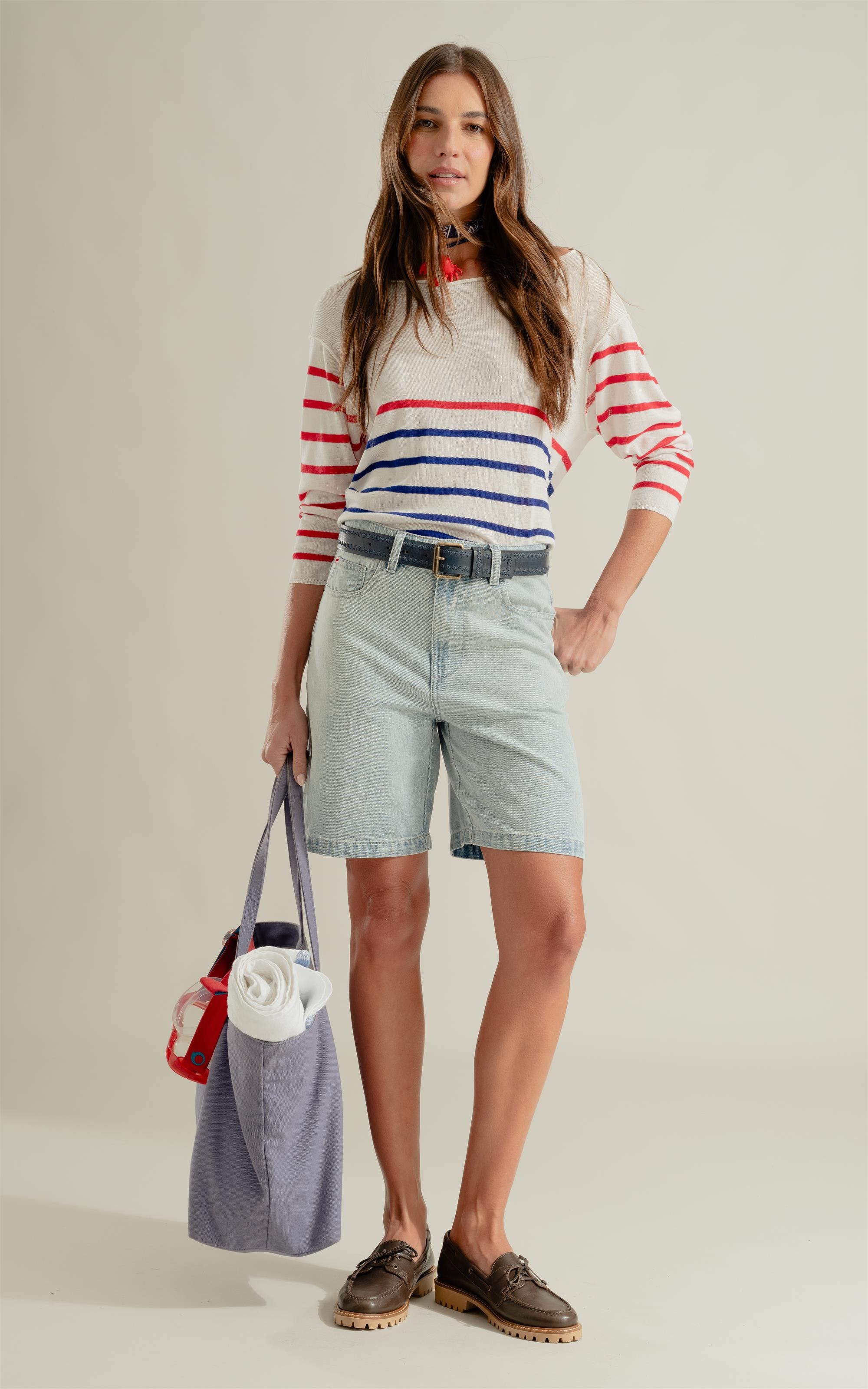 Bermuda Jeans Skate Vintage Denim Lav. Claro Total