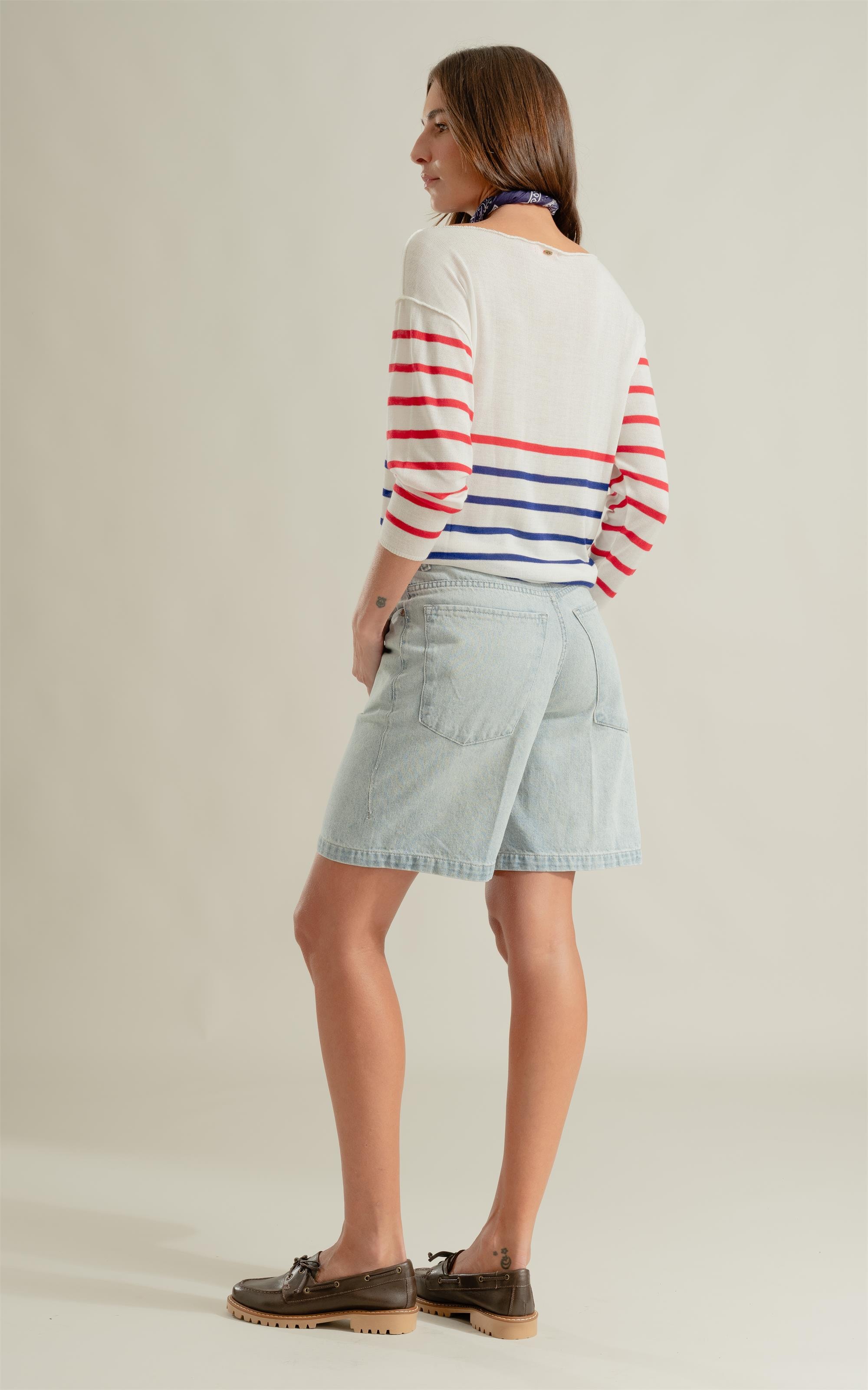 Bermuda Jeans Skate Vintage Denim Lav. Claro Total