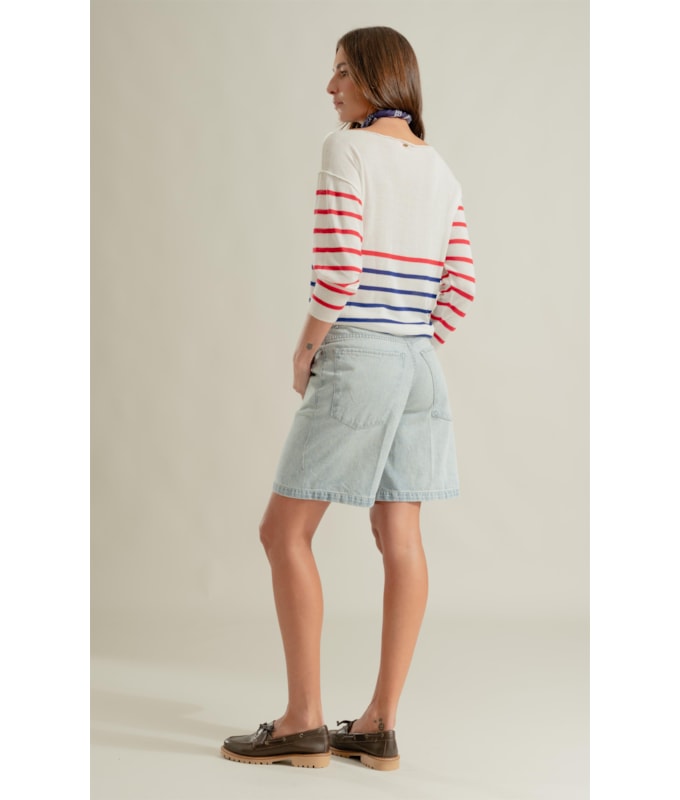 Bermuda Jeans Skate Vintage Denim Lav. Claro Total