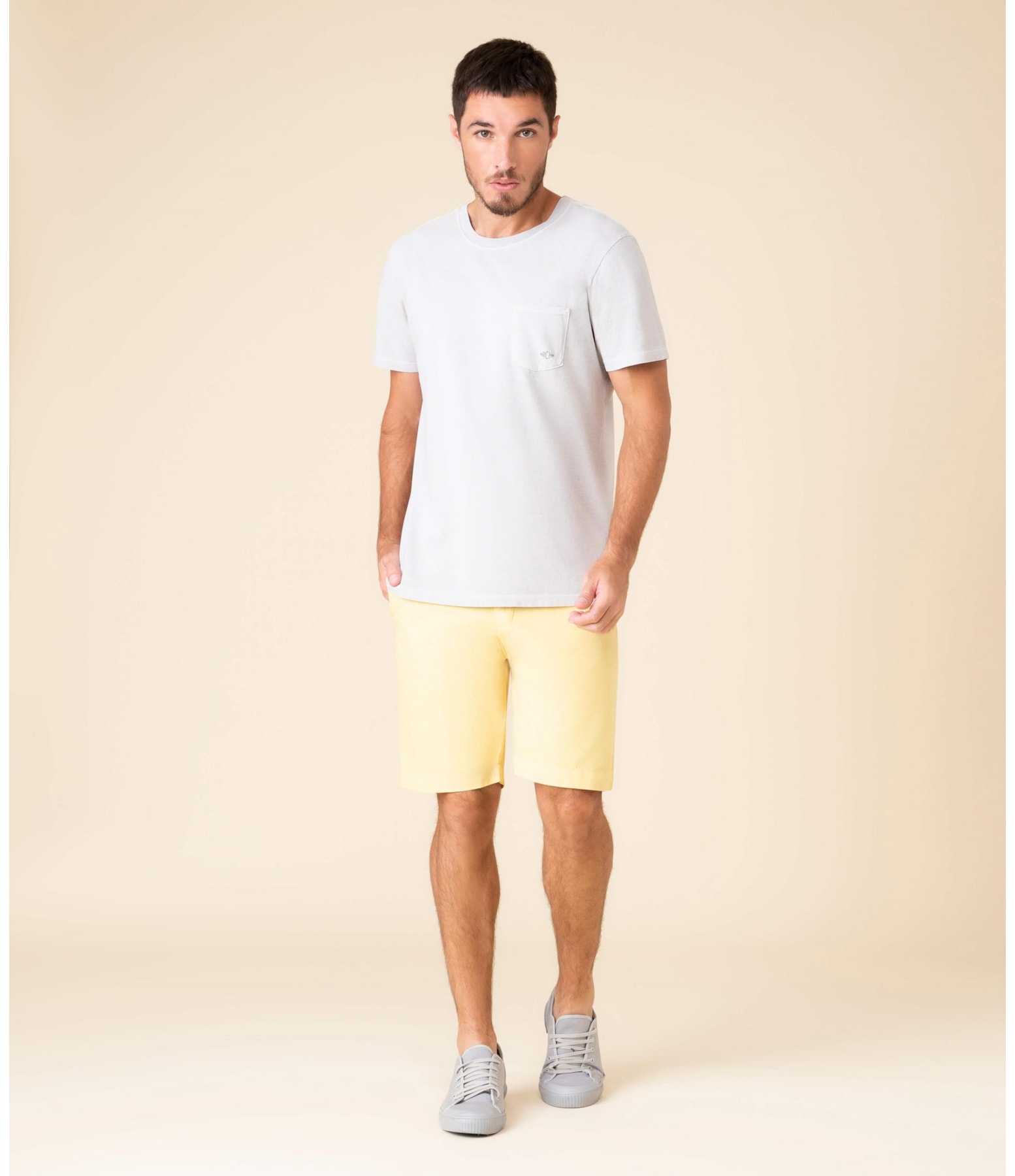 Bermuda Linho  Chino Amarelo Claro