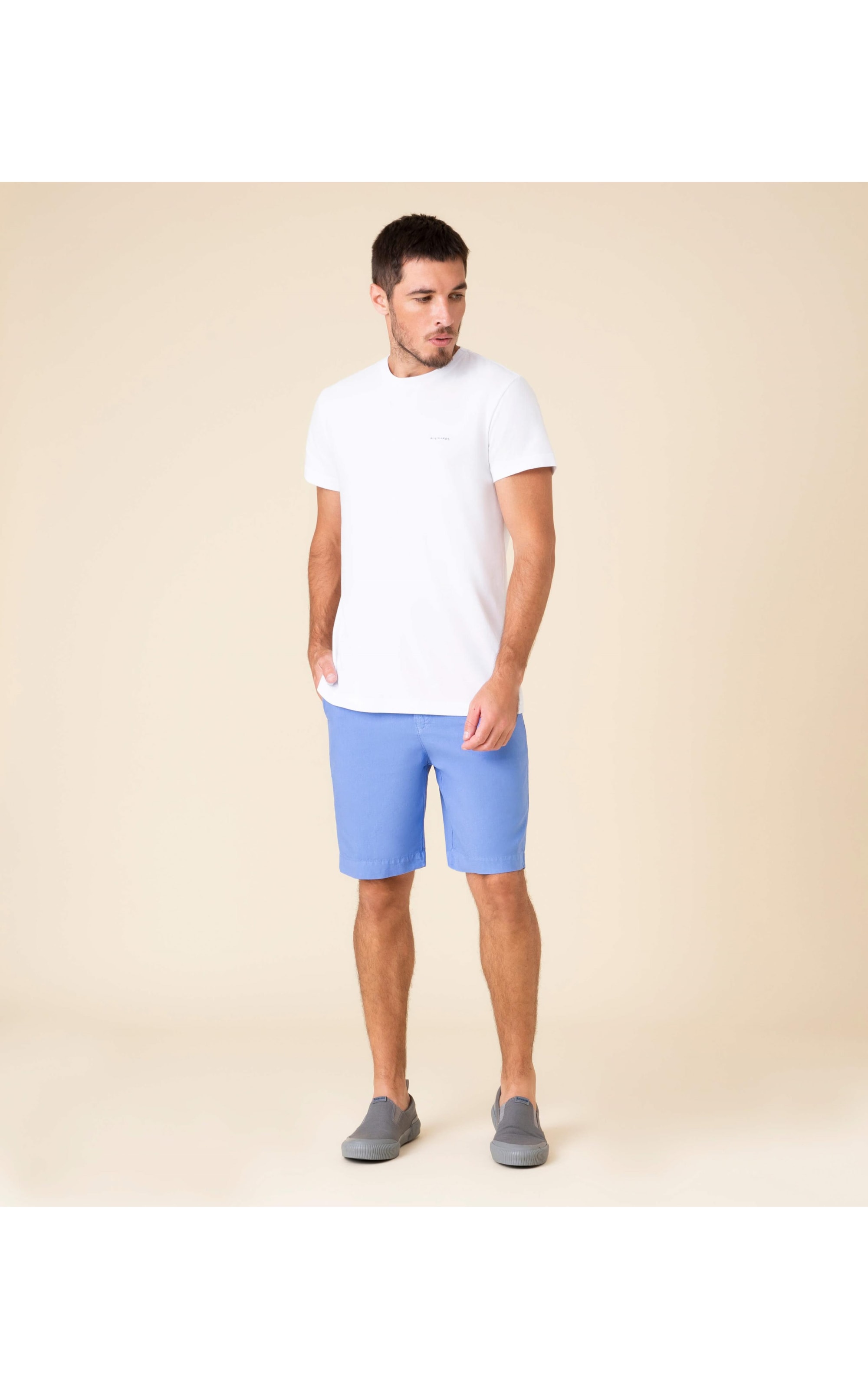 Bermuda Linho  Chino Azul Pervante