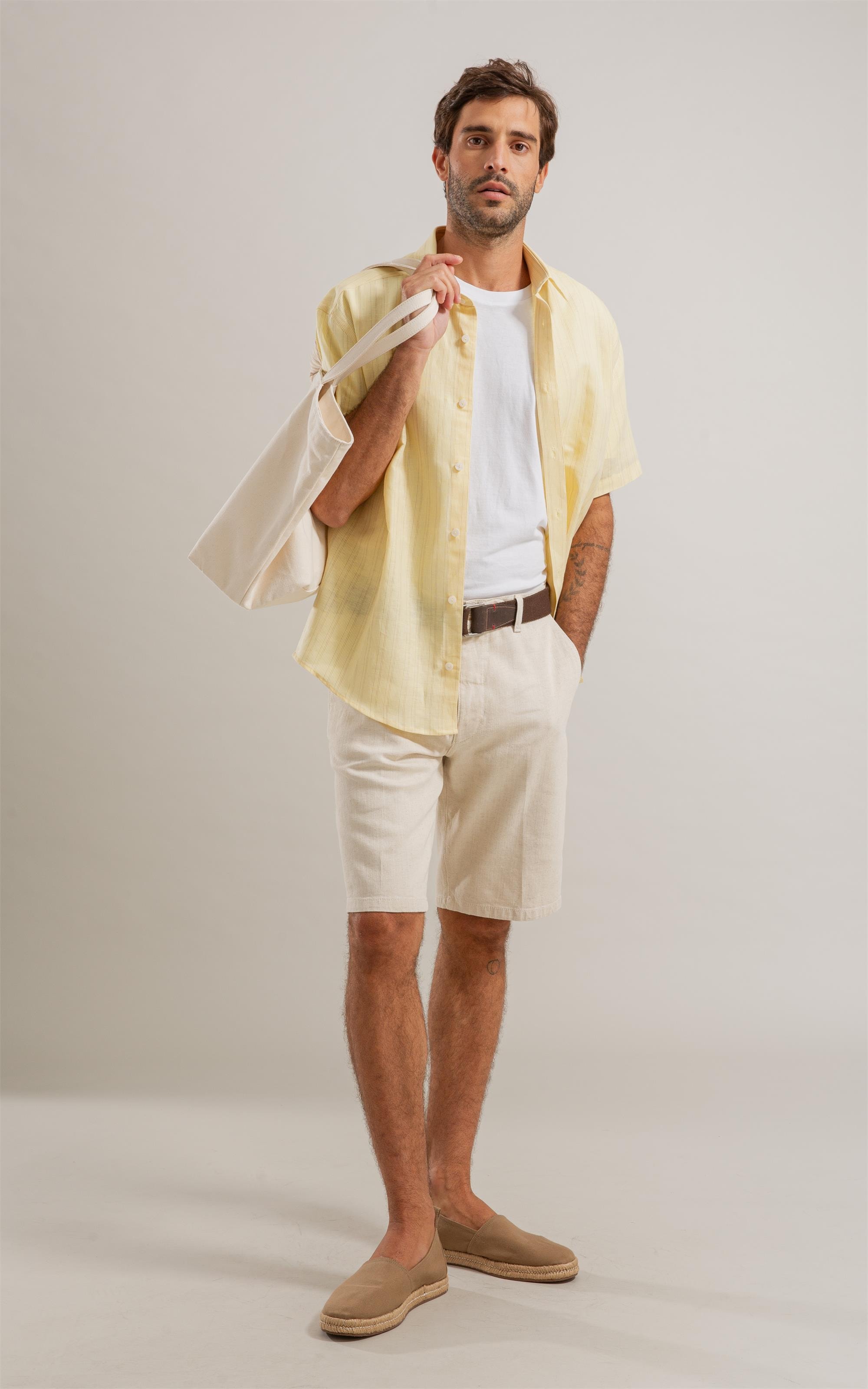 Bermuda Linho  Chino Bambulino Natural