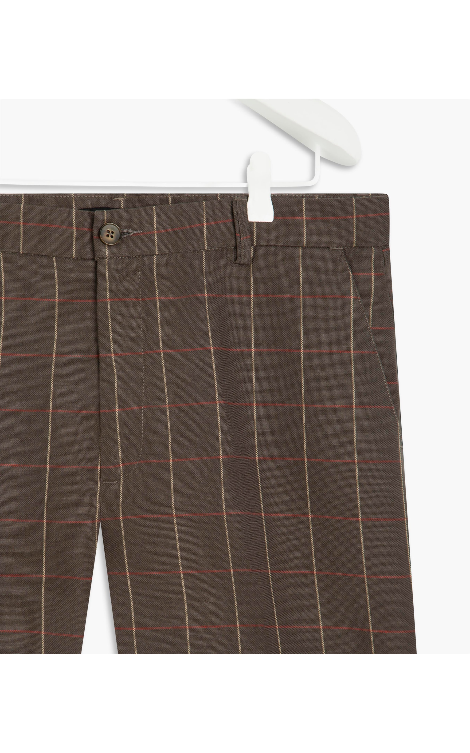 Bermuda Linho  Chino Brown Chess Marrom Escuro