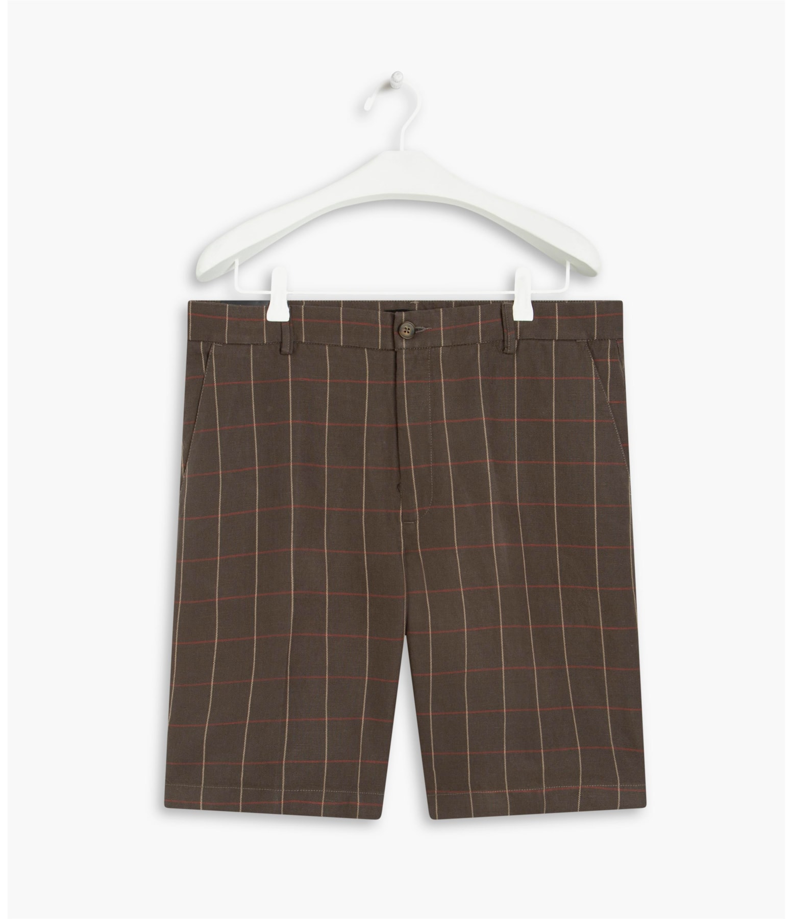 Bermuda Linho  Chino Brown Chess Marrom Escuro