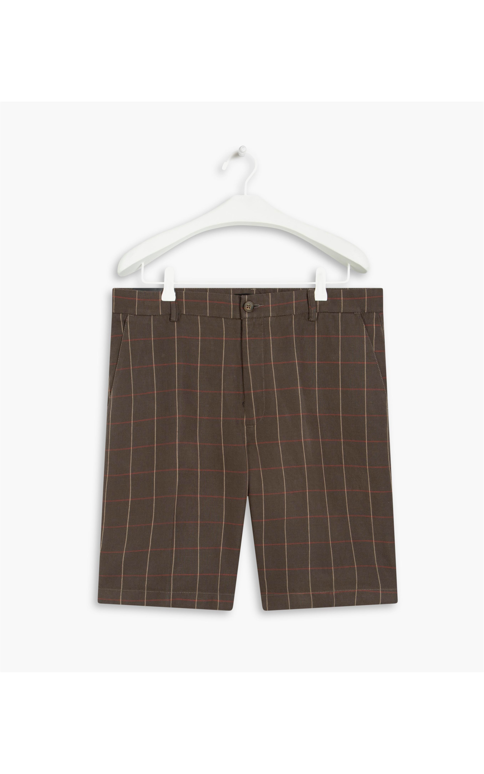 Bermuda Linho  Chino Brown Chess Marrom Escuro