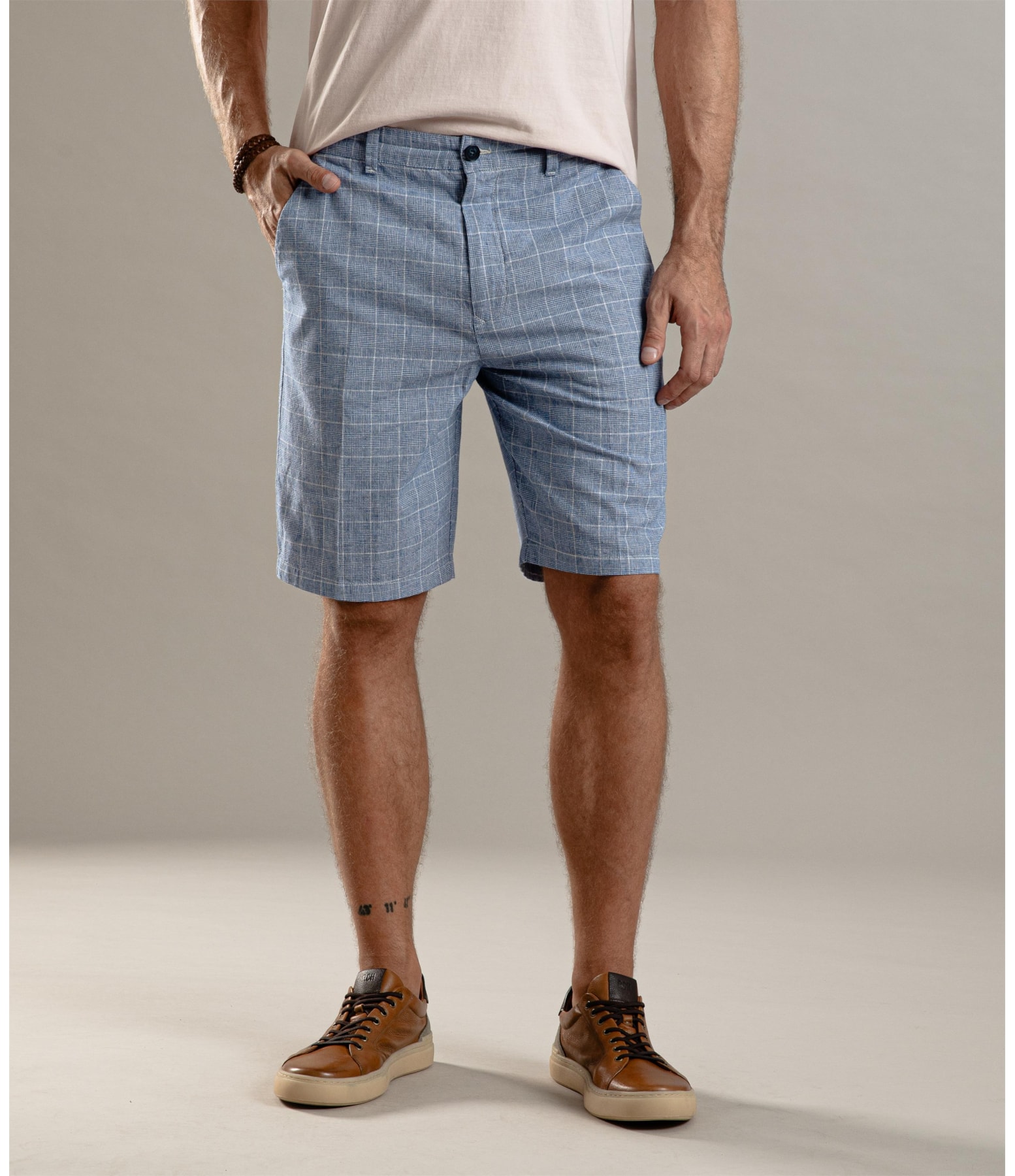 Bermuda Linho  Chino Chess Azul Bic