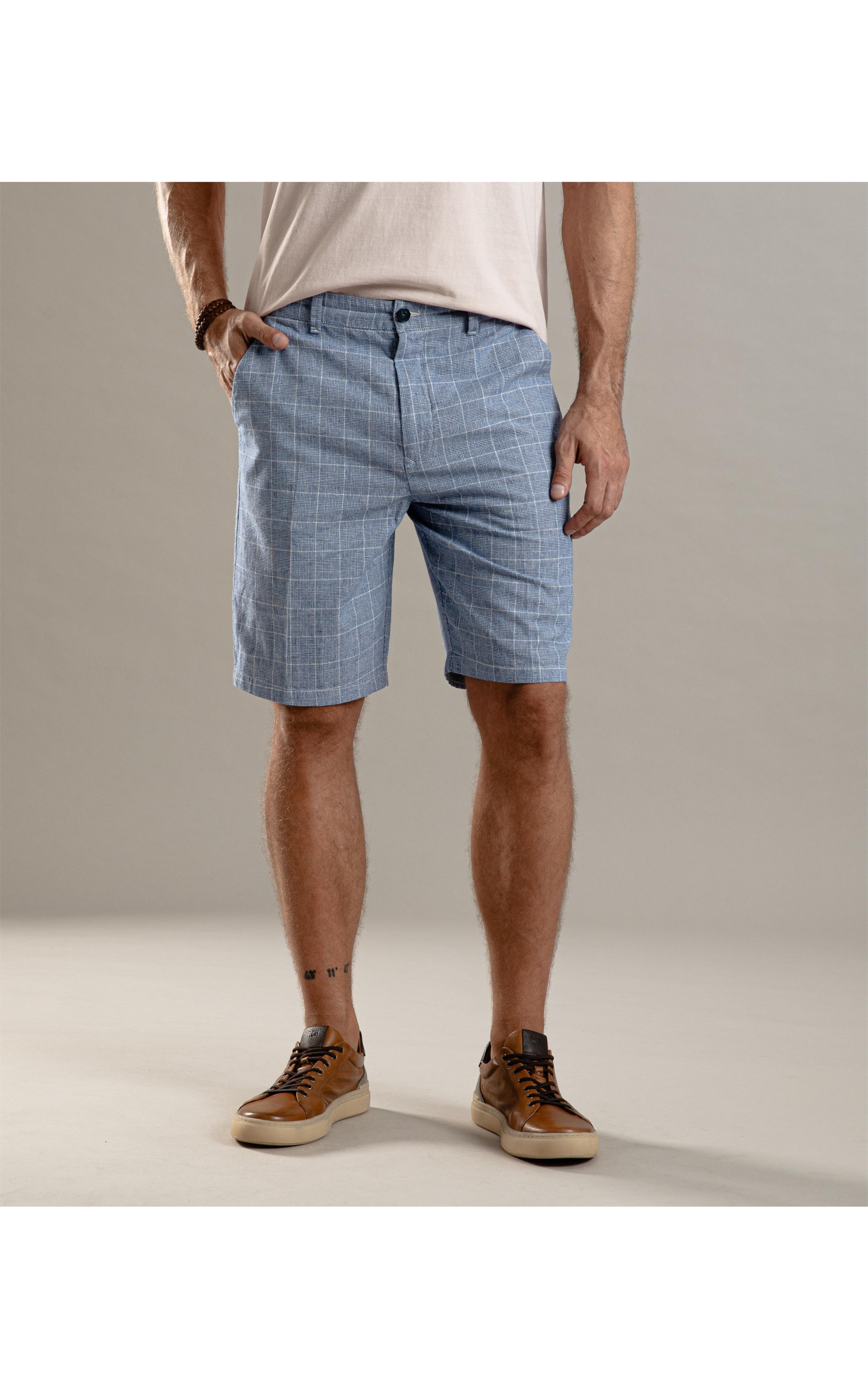 Bermuda Linho  Chino Chess Azul Bic