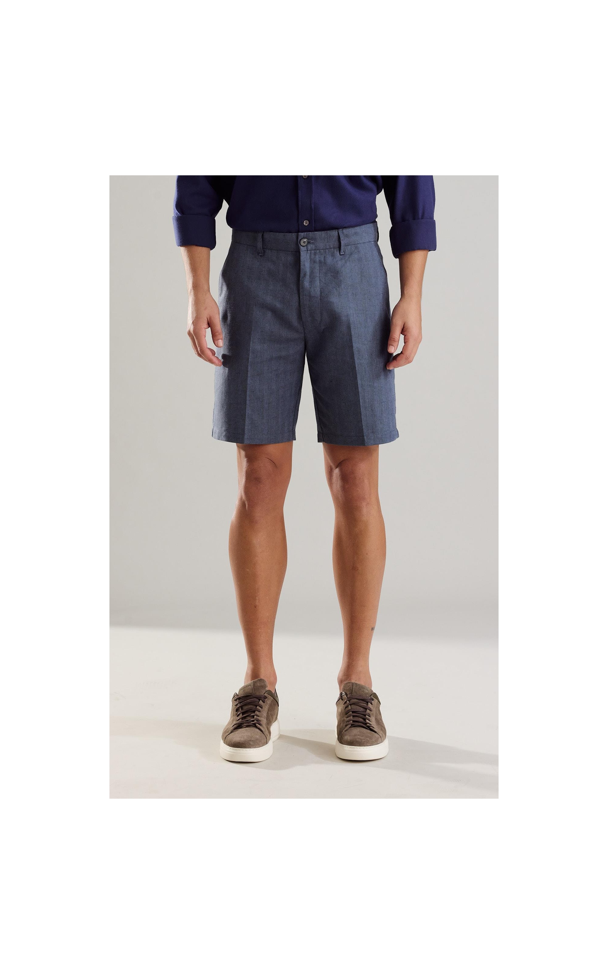 Bermuda Linho  Chino Chevil Ft Marinho