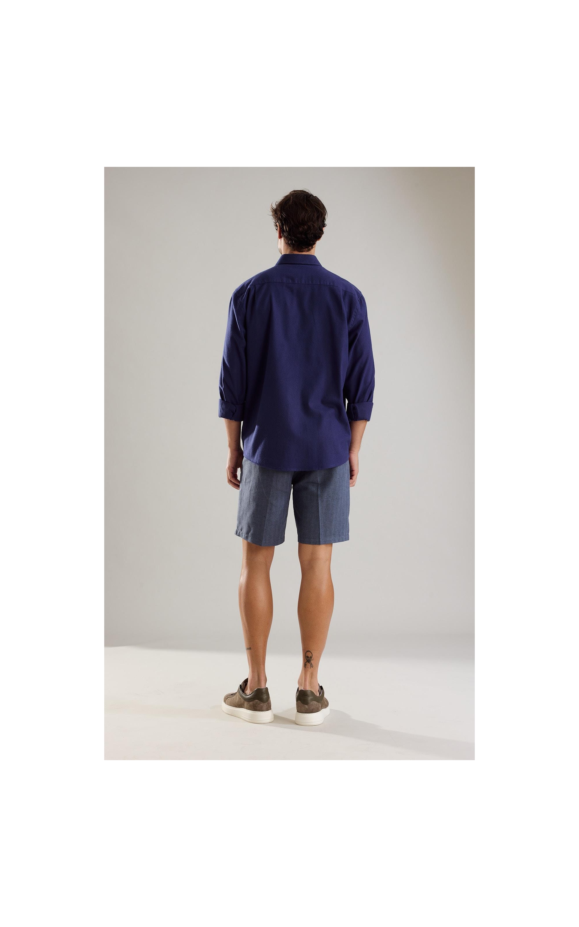 Bermuda Linho  Chino Chevil Ft Marinho