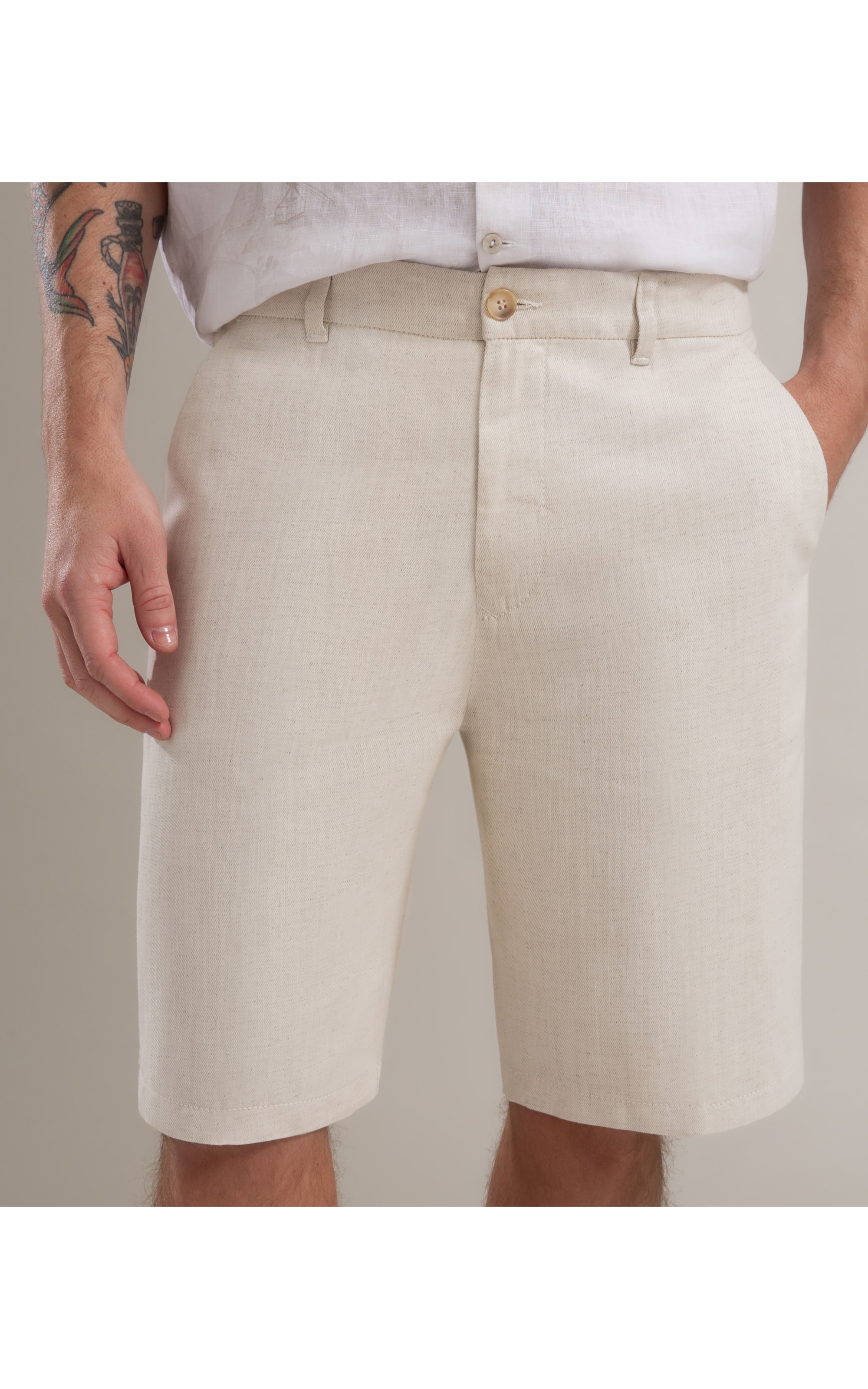Bermuda Linho  Chino Estonia Natural