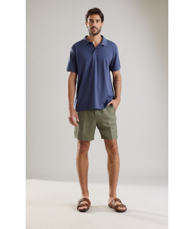 Bermuda Linho  Chino Hawaii Tolit Verde Militar