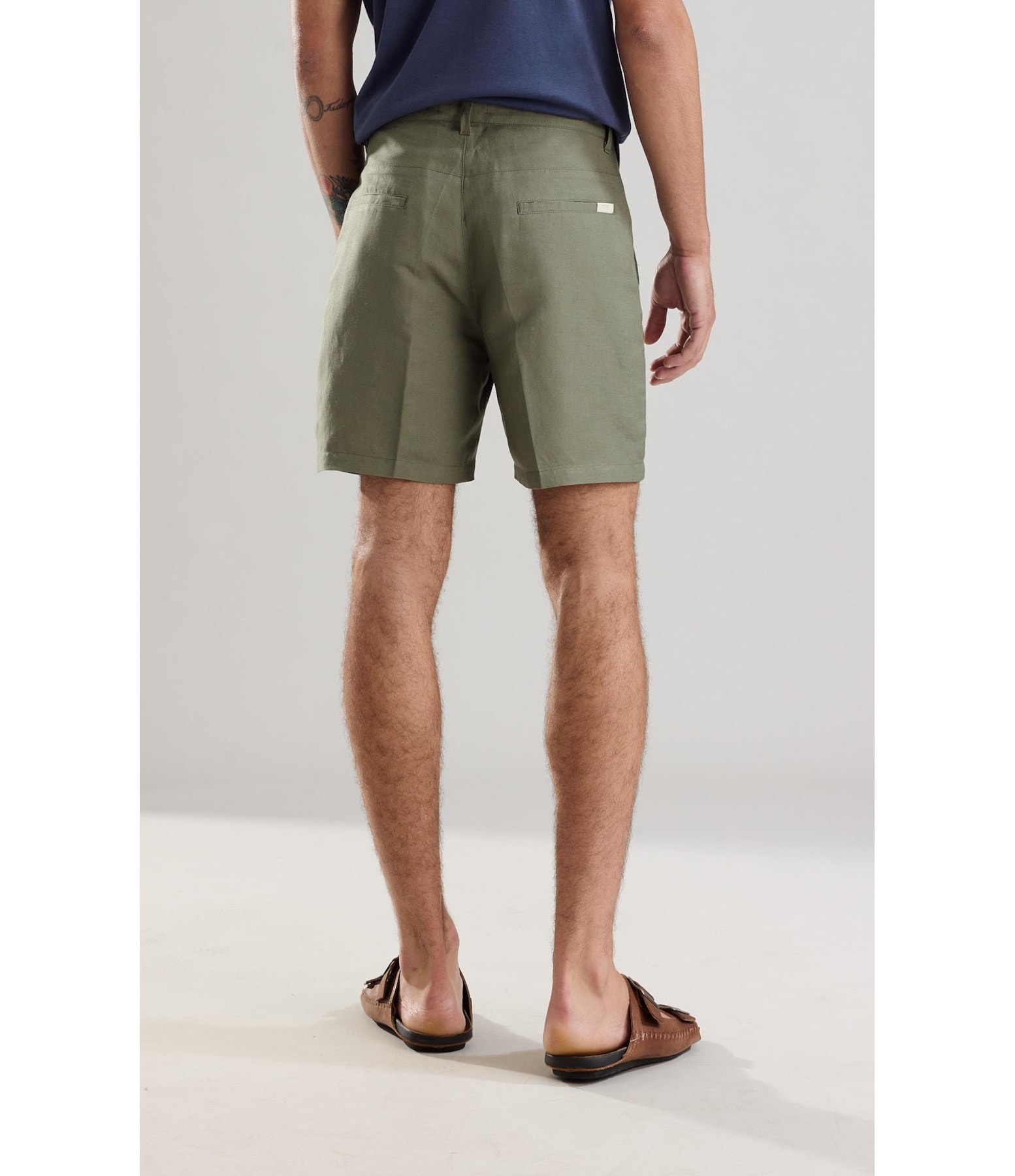Bermuda Linho  Chino Hawaii Tolit Verde Militar