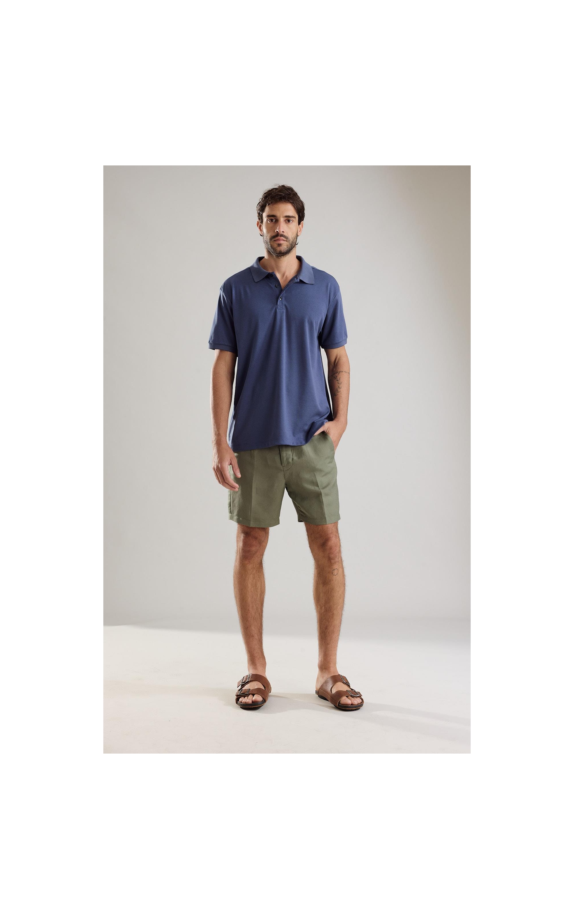 Bermuda Linho  Chino Hawaii Tolit Verde Militar