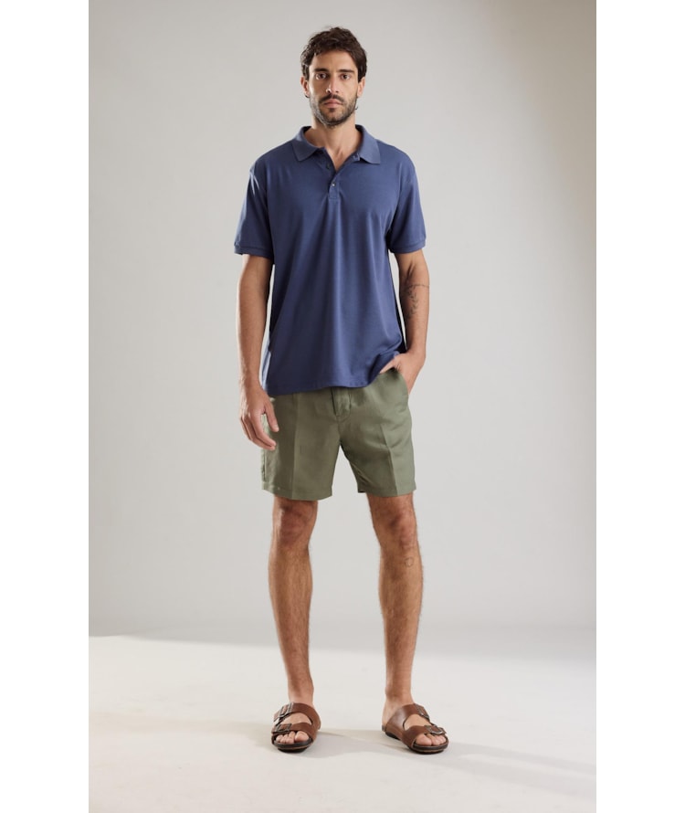 Bermuda Linho  Chino Hawaii Tolit Verde Militar
