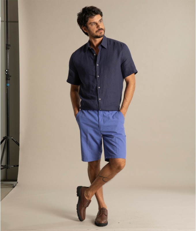 Bermuda Linho  Chino Liric Azul Pervante