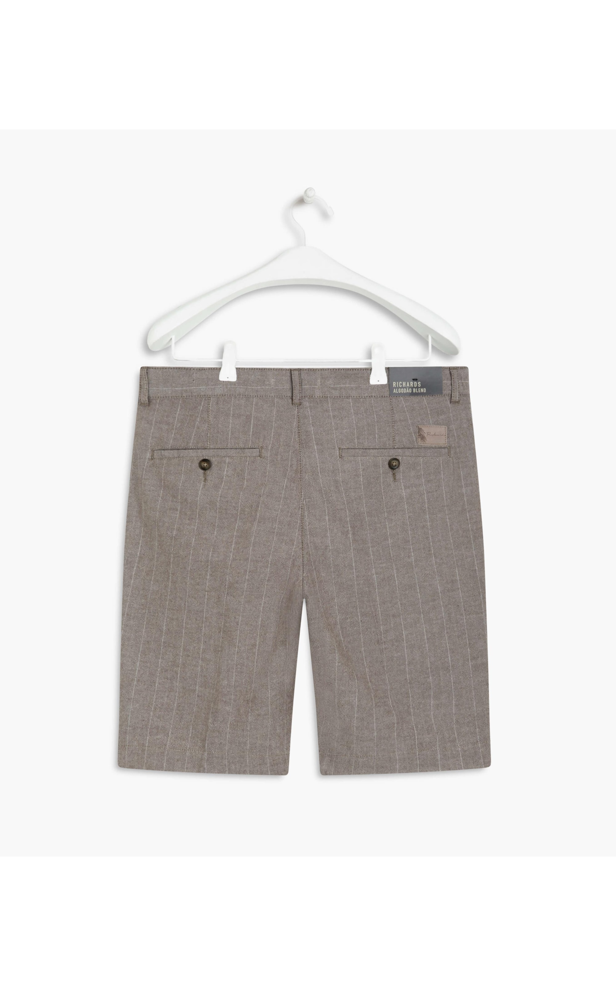 Bermuda Linho  Chino Listras Marrom