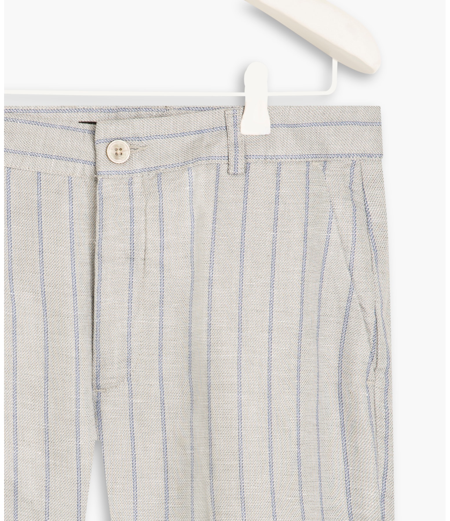 Bermuda Linho  Chino Stripes Silver Gray