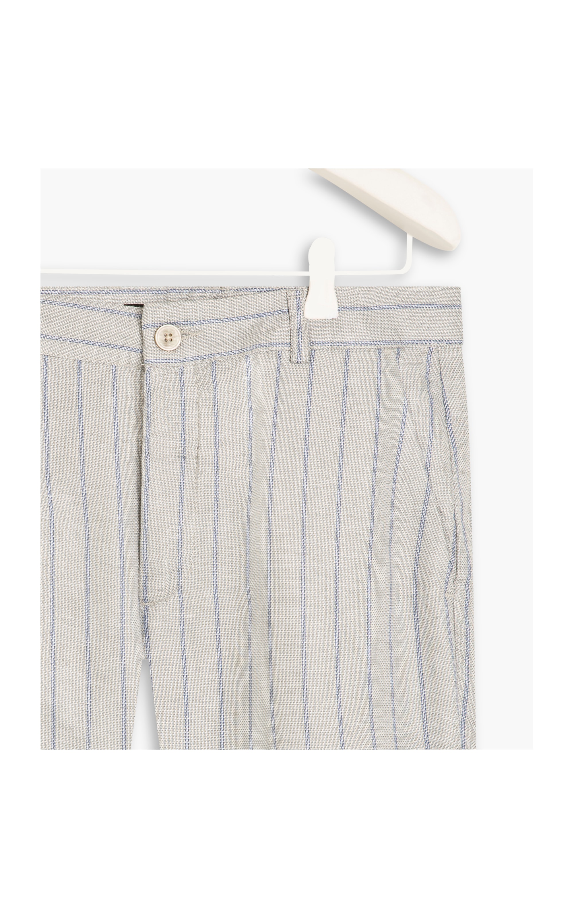 Bermuda Linho  Chino Stripes Silver Gray