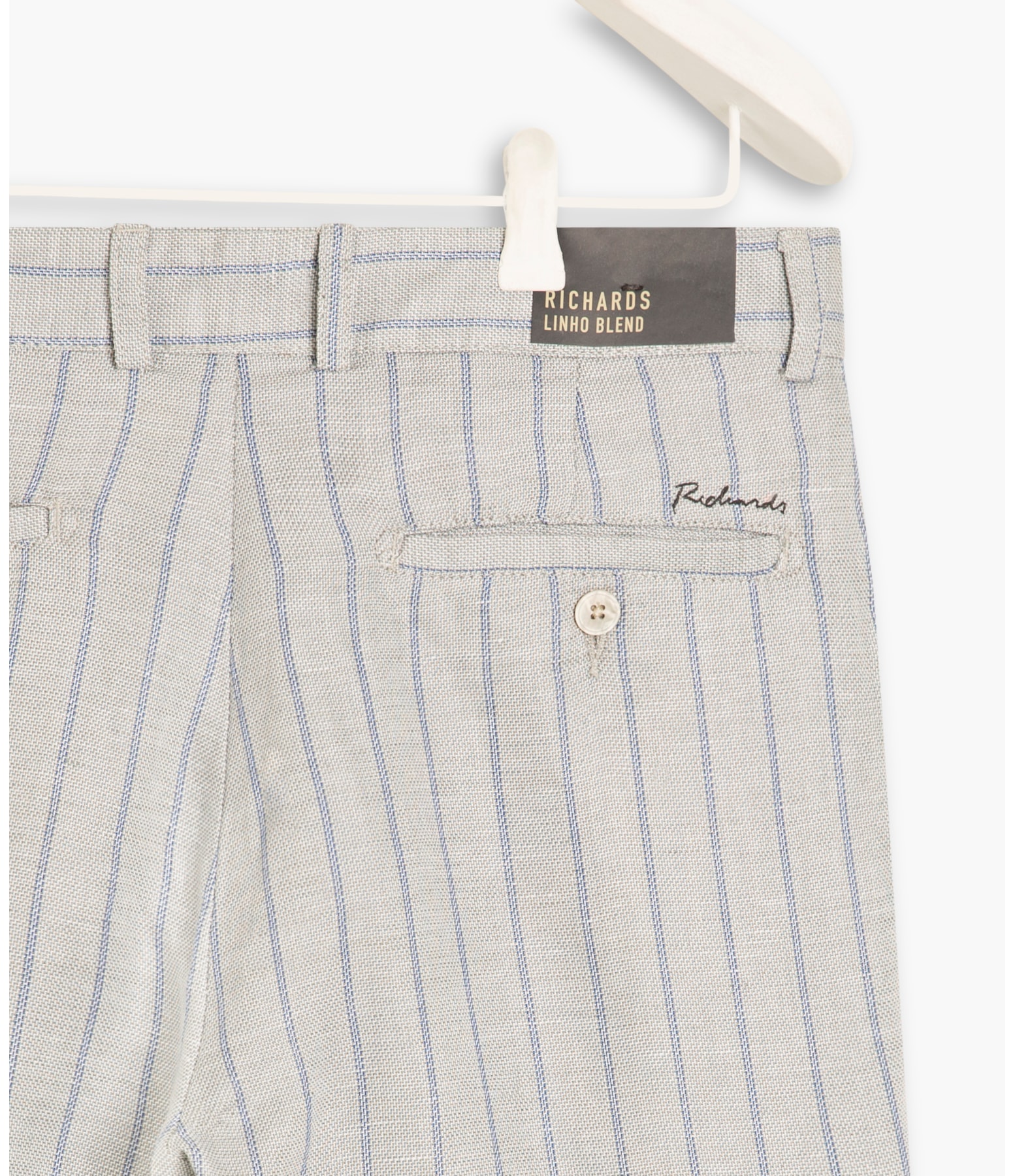 Bermuda Linho  Chino Stripes Silver Gray
