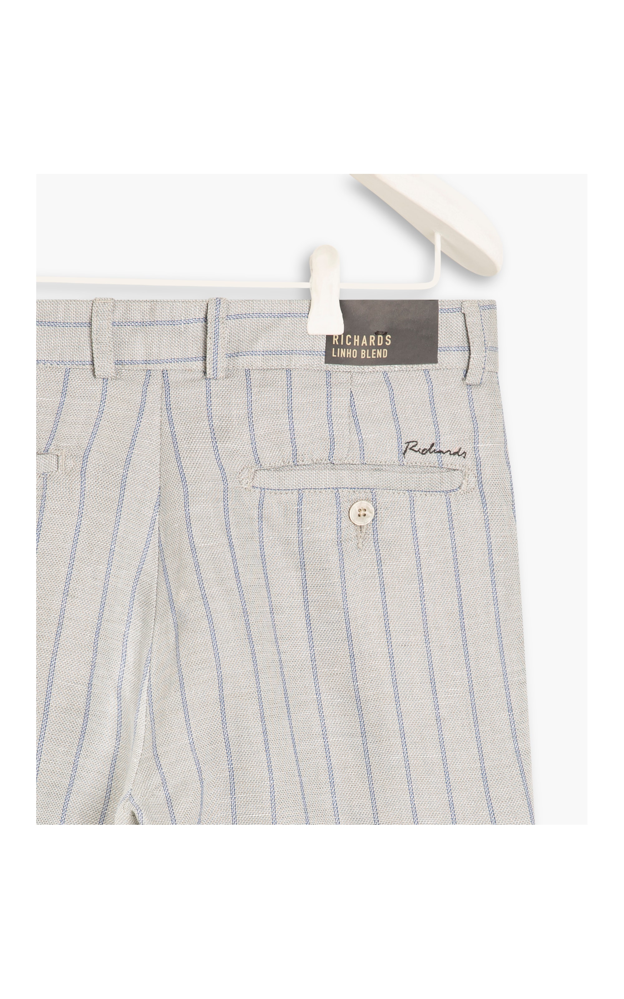 Bermuda Linho  Chino Stripes Silver Gray